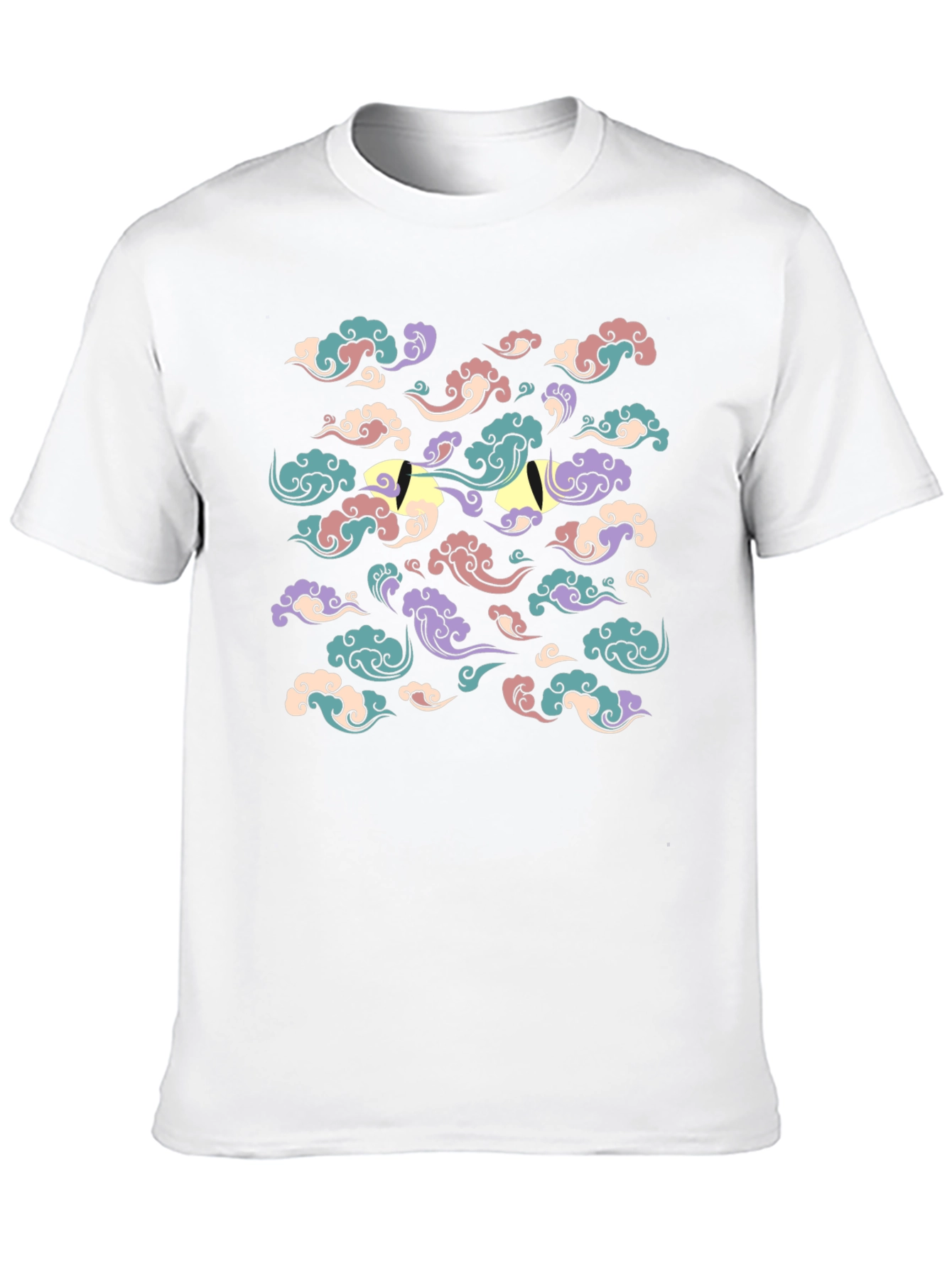 Black Mystic Cloud Cat Eyes Graphic Tee - Soft Cotton Blend view 10