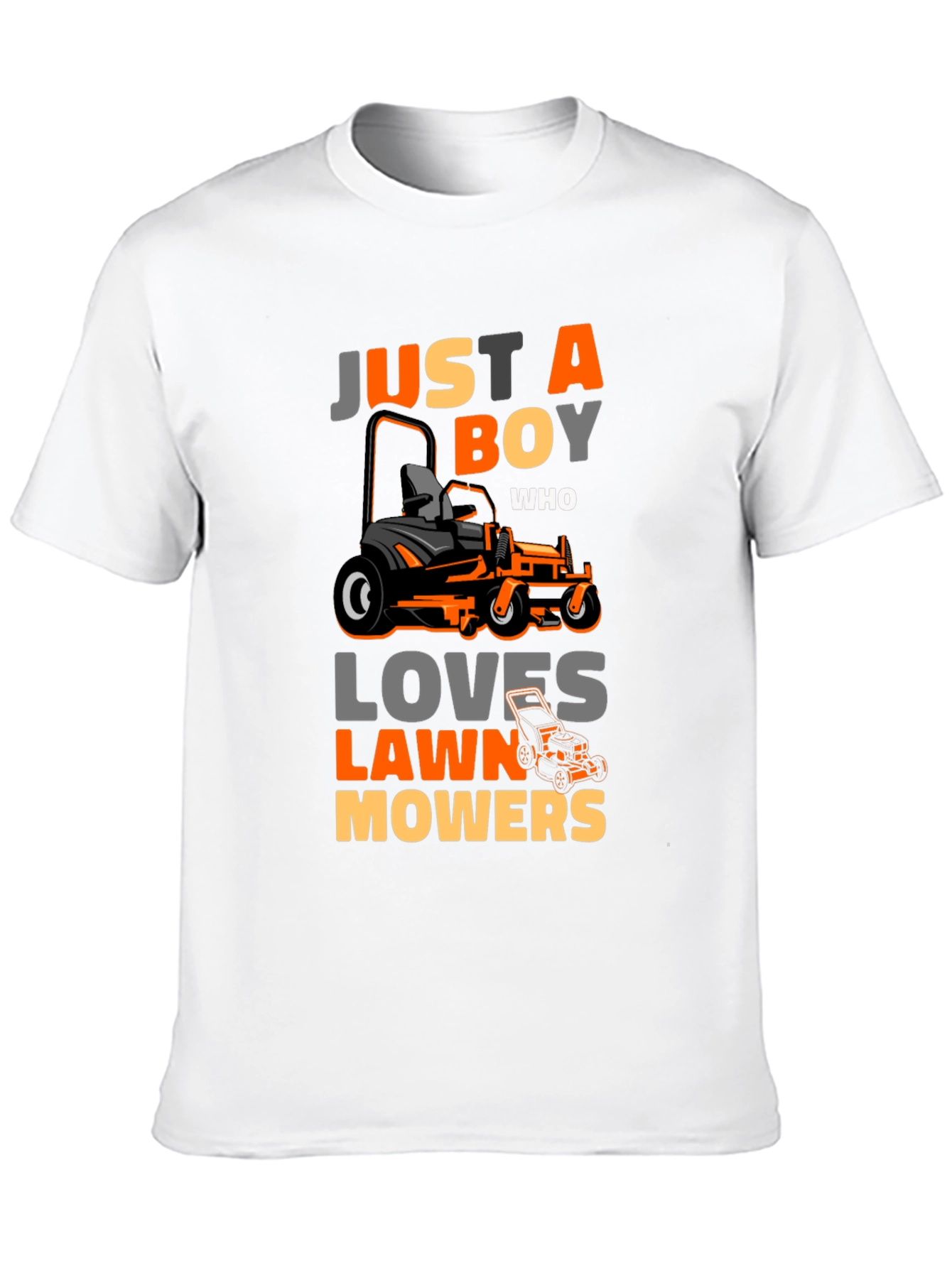 Black Just A Boy Who Loves Lawn Mowers T-Shirt view 10