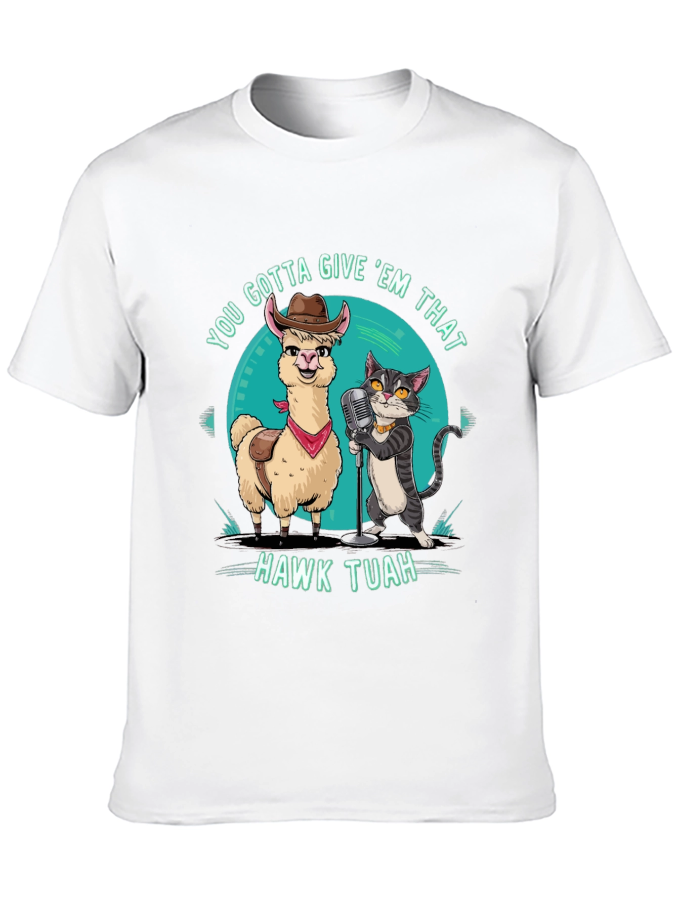 Black Hawk Tuah T-Shirt: Singing Llama & Cat Duo! view 10