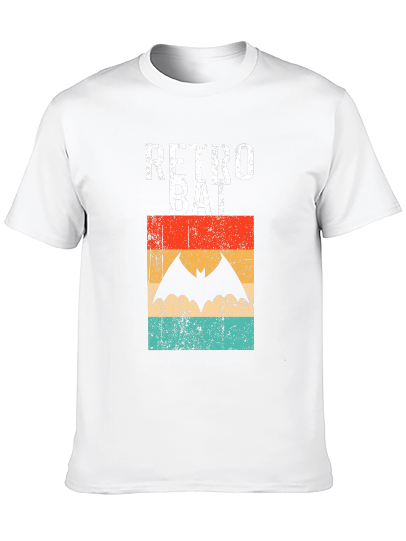 Black Retro Bat Graphic Tee - Vintage Style Black T-Shirt view 10