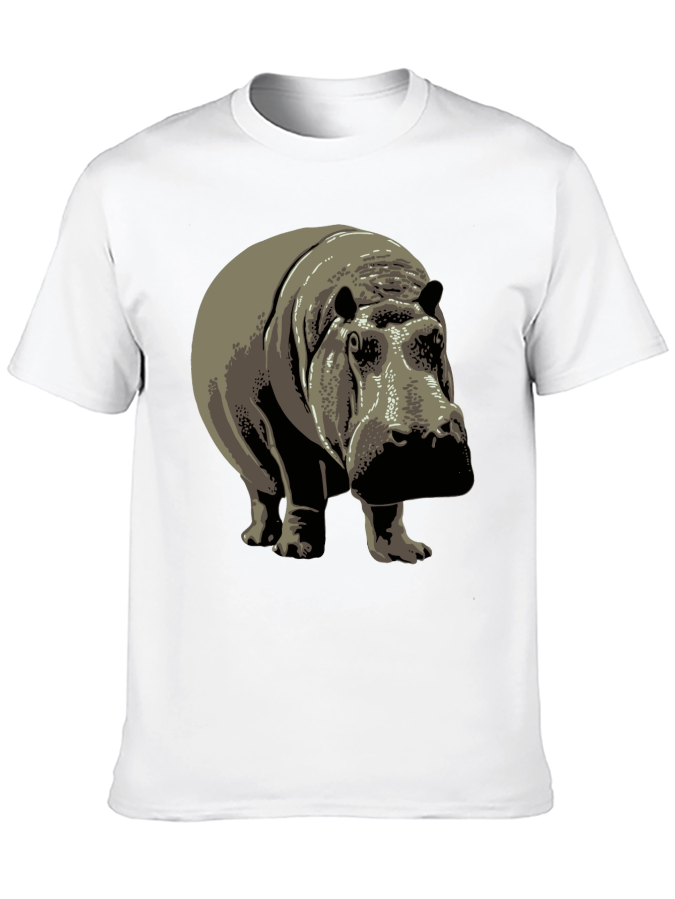 Black Hippo Graphic Tee - Black Cotton T-Shirt view 10