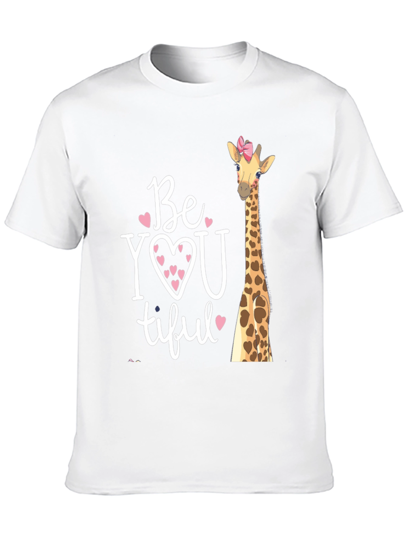 Black BeYOUtiful Giraffe Graphic Tee - Unisex Black T-Shirt view 10