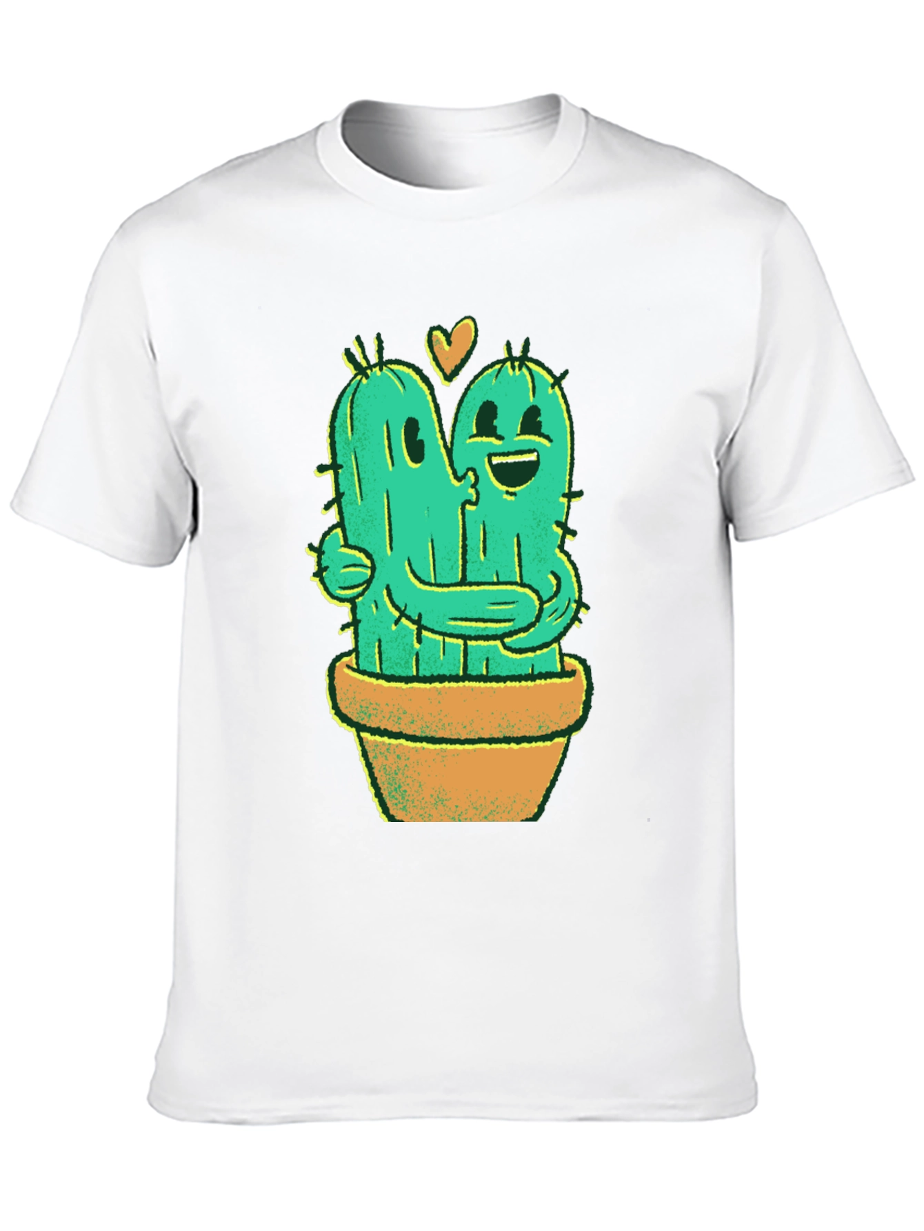 Black Cactus Love T-Shirt - Hugging Cactus Design view 10