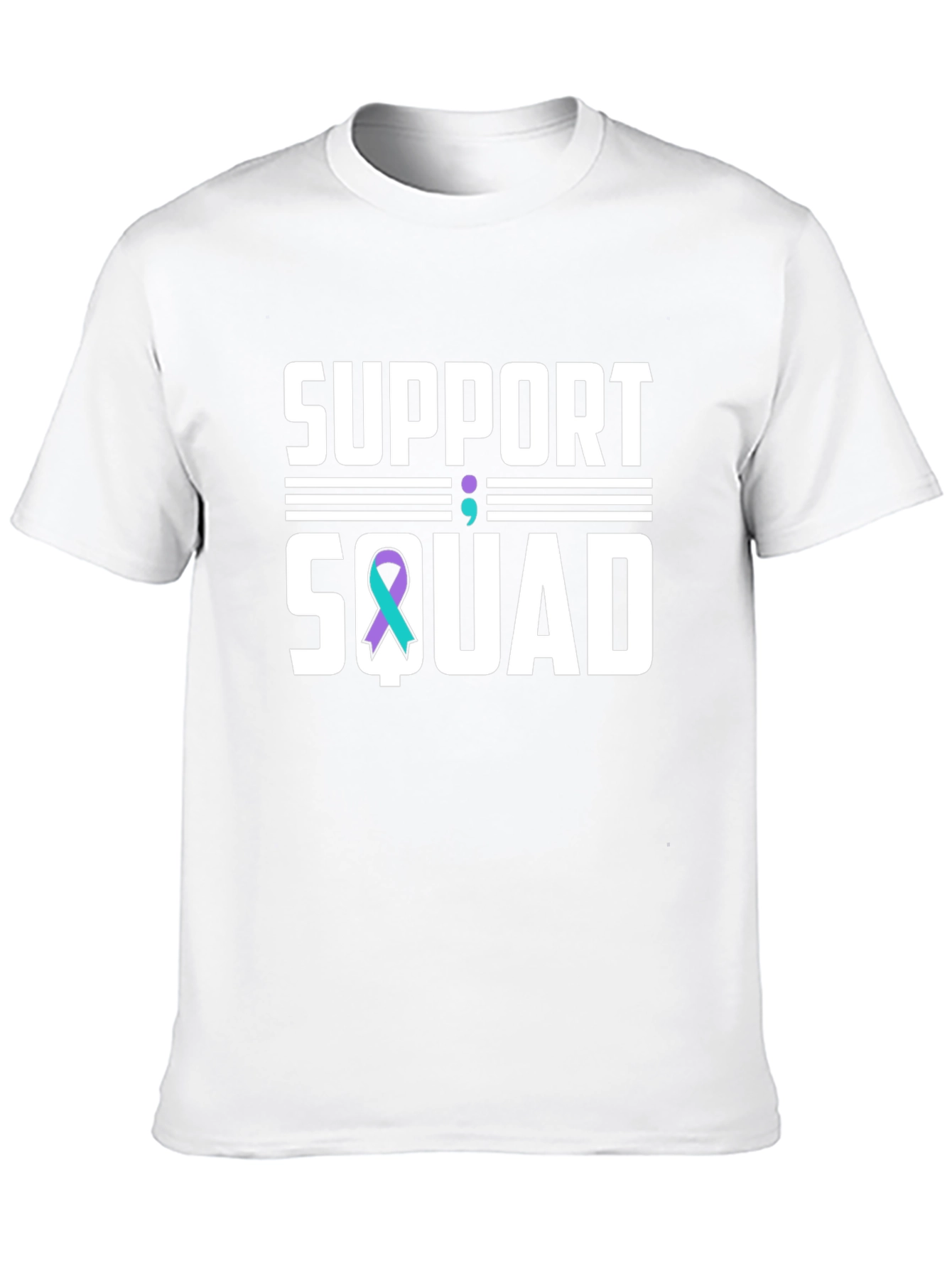 Black Support Squad T-Shirt: Teal Ribbon Mental Health Awareness view 10