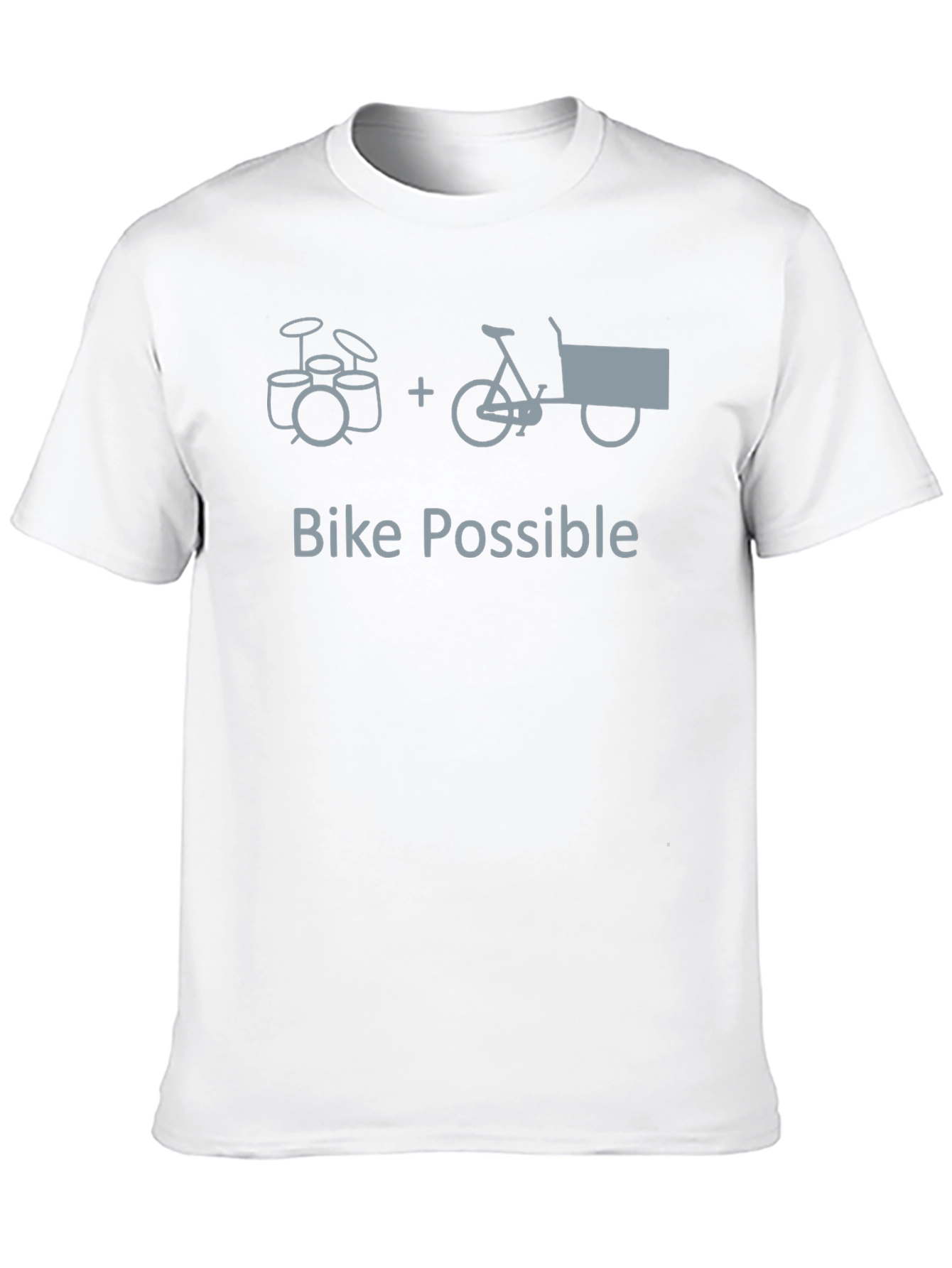 Black Drum Kit + Bike = Bike Possible Graphic Tee view 10