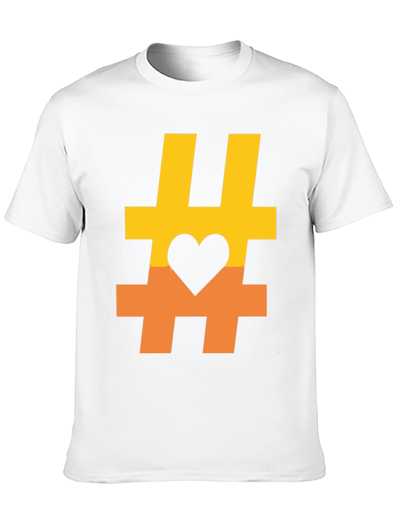 Black Hashtag Heart Graphic Tee - Casual Black T-Shirt view 10