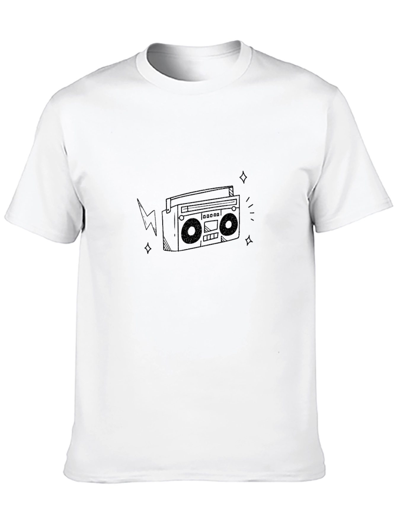 Black Retro Radio T-Shirt - Vintage Style Tee view 10