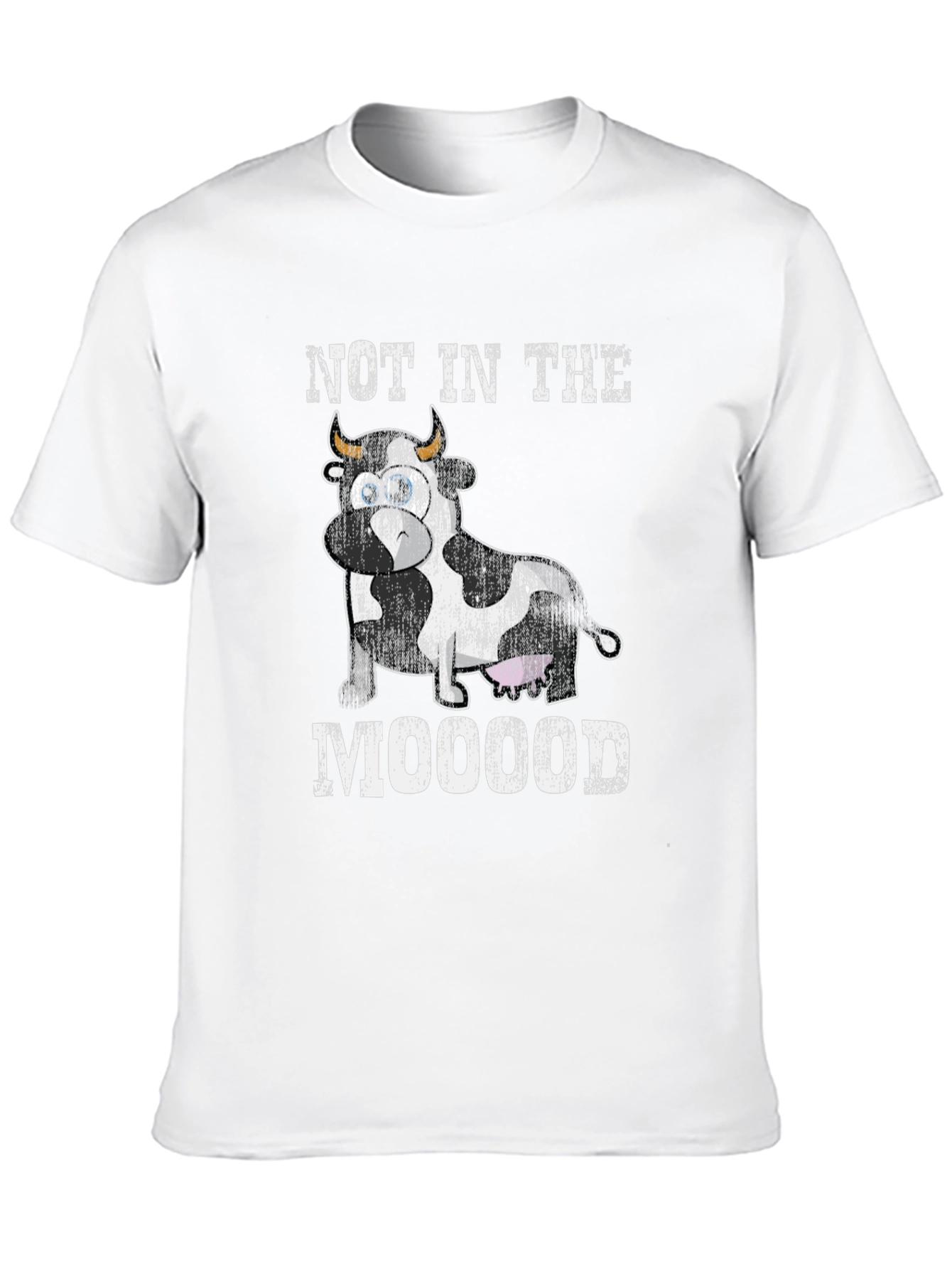 Black Not In The Mooood Cow Graphic Tee view 10