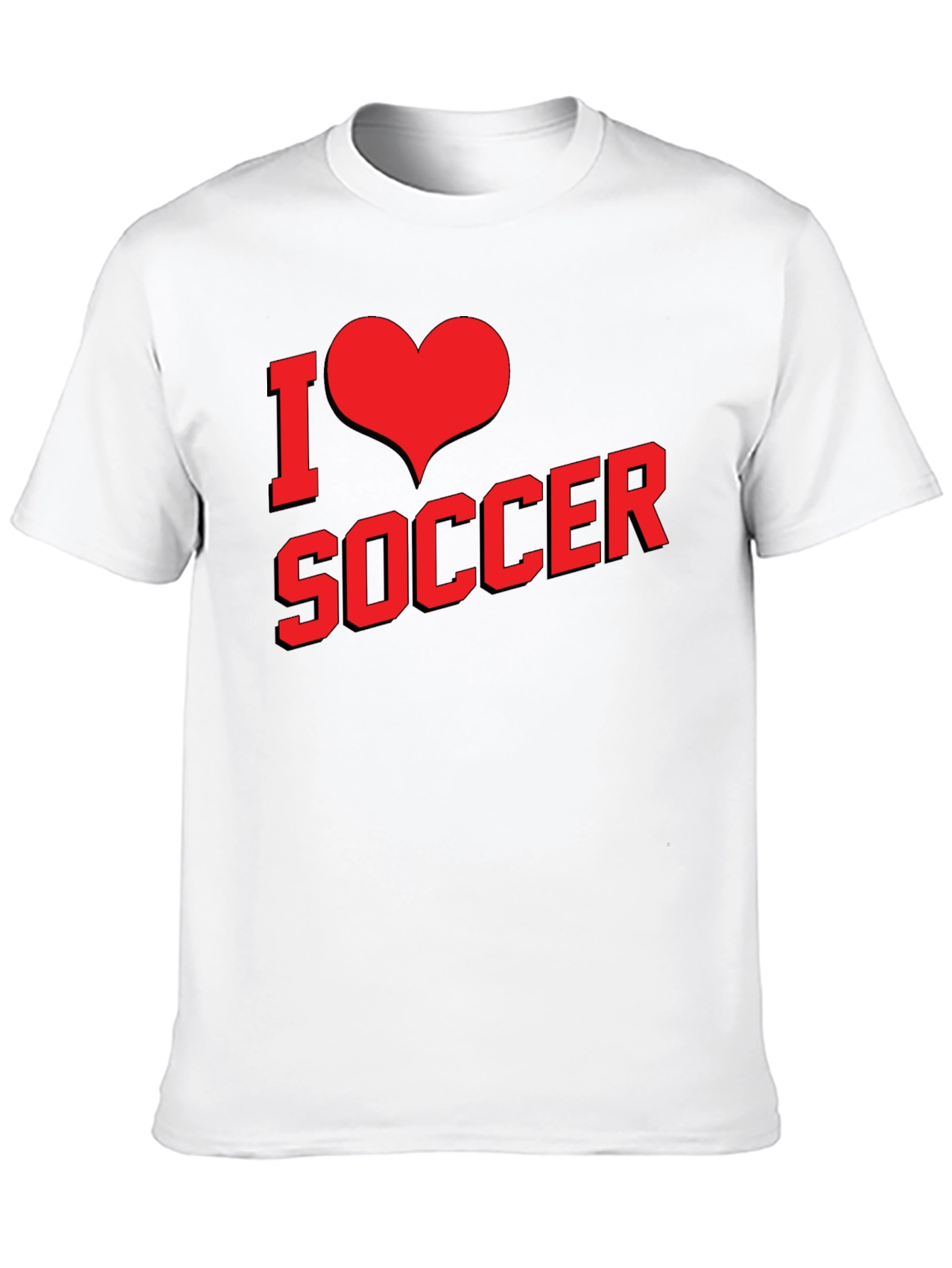 Black I Love Soccer Graphic Tee - Black Cotton T-Shirt view 10