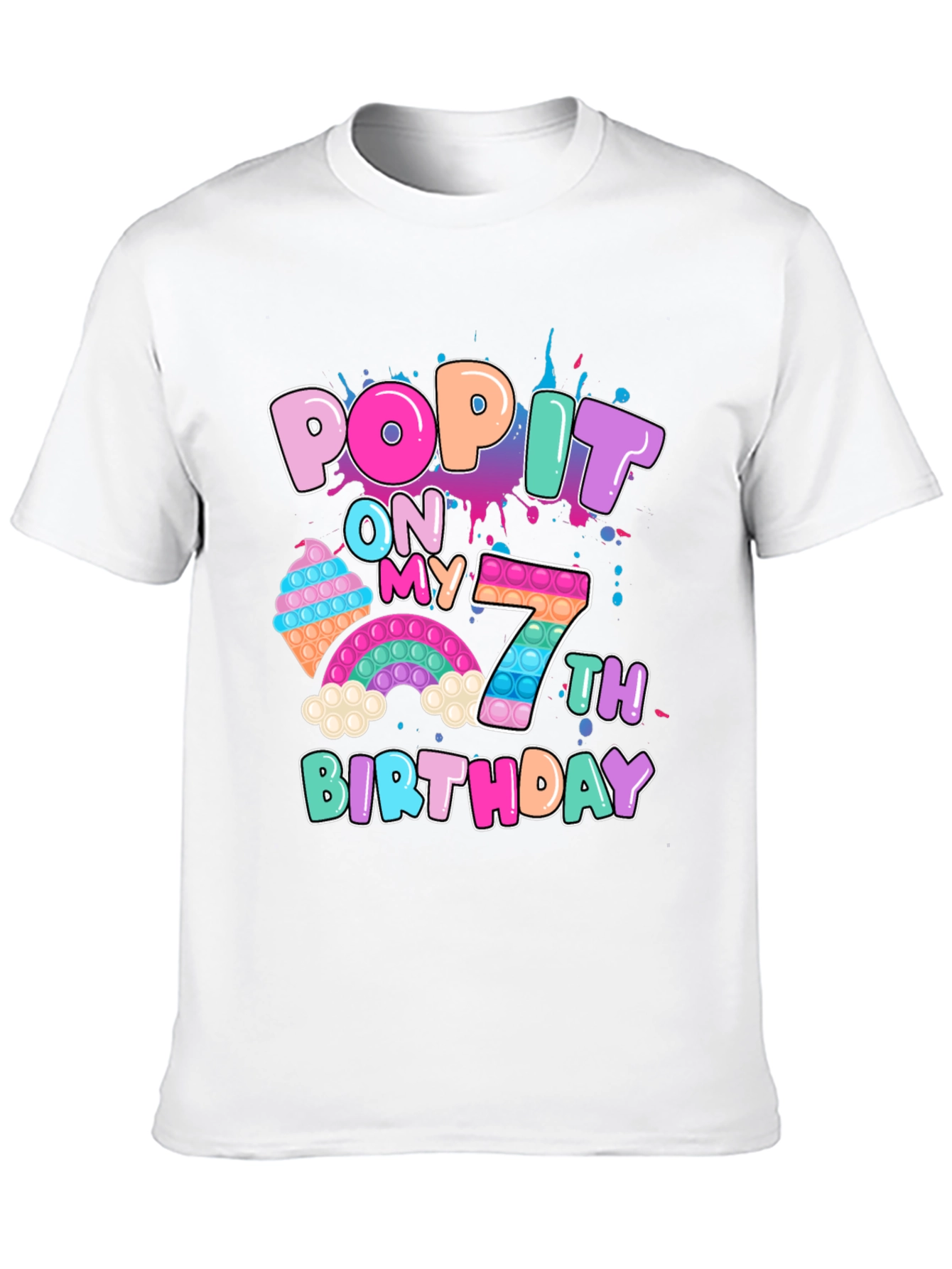 Black Pop It On My 7th Birthday T-Shirt view 10