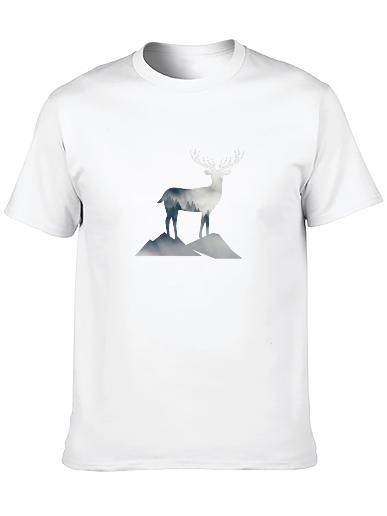 Black Deer Mountain Graphic Tee - Black Cotton Blend view 10
