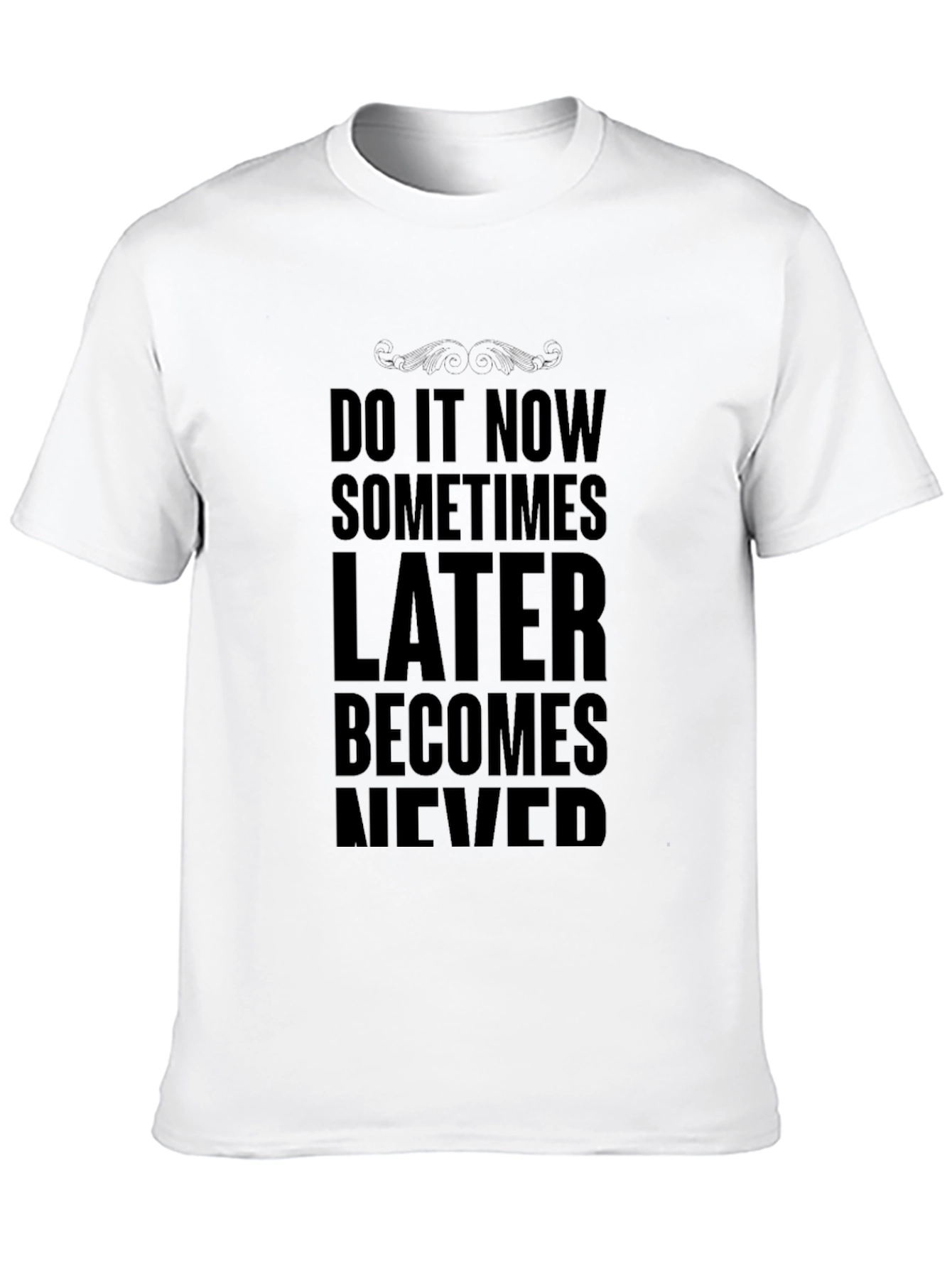 Black Motivational 'Do It Now' Black T-Shirt view 10