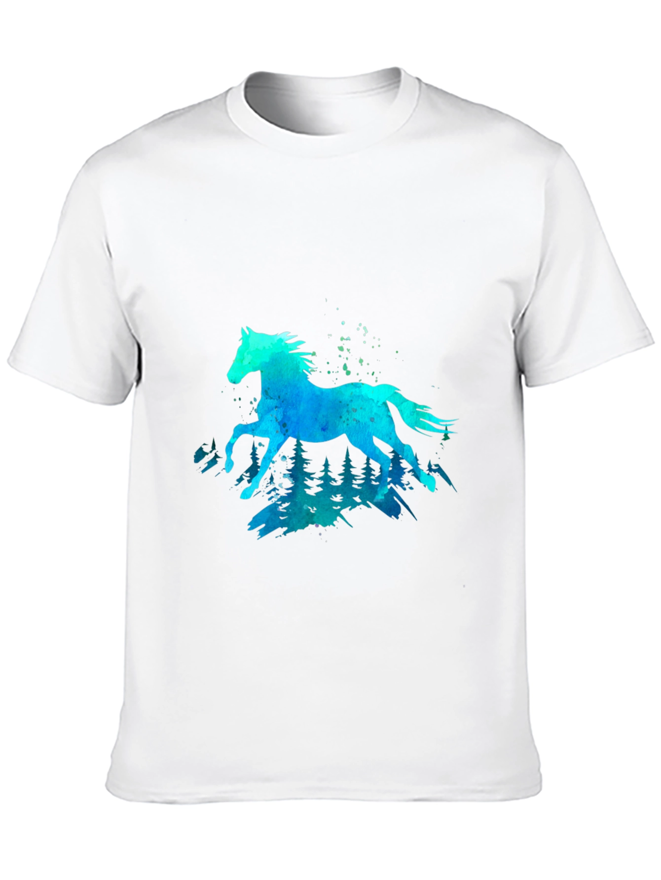 Black Watercolor Horse Graphic Tee - Black view 10