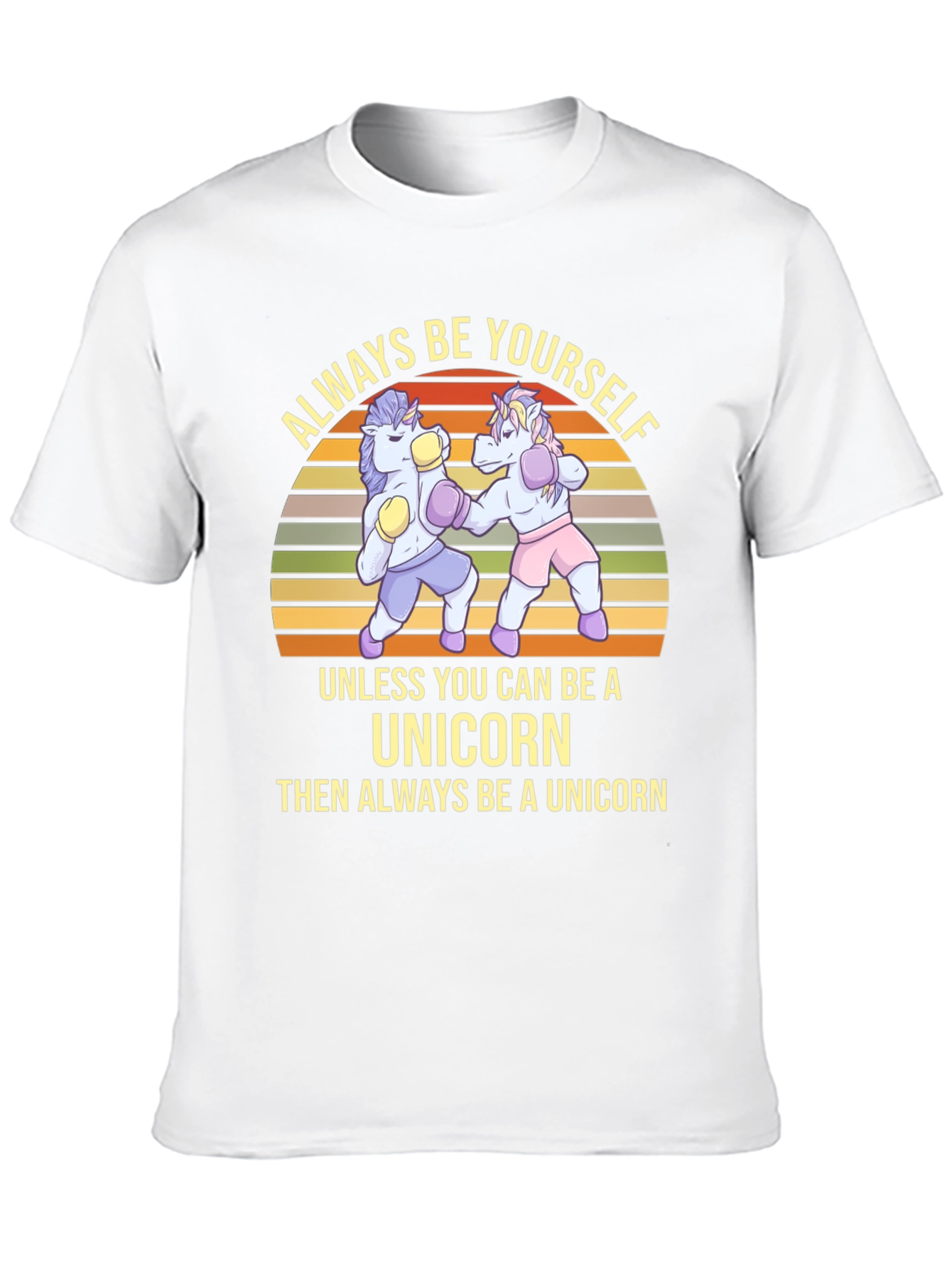 Black Always Be Yourself Unicorn Boxing Graphic Tee view 10