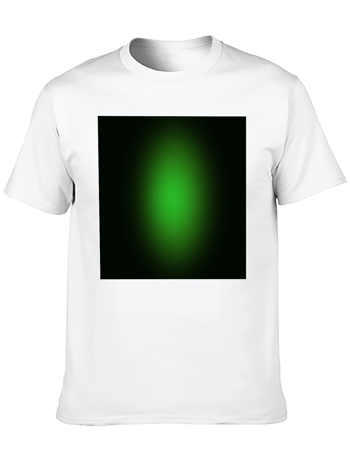 Black Men's Black T-Shirt with Green Gradient Design view 10