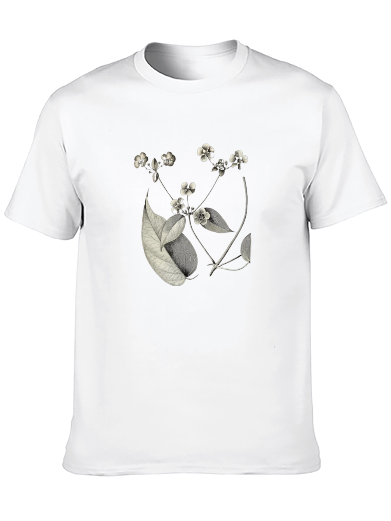 Black Botanical Print Black T-Shirt view 10