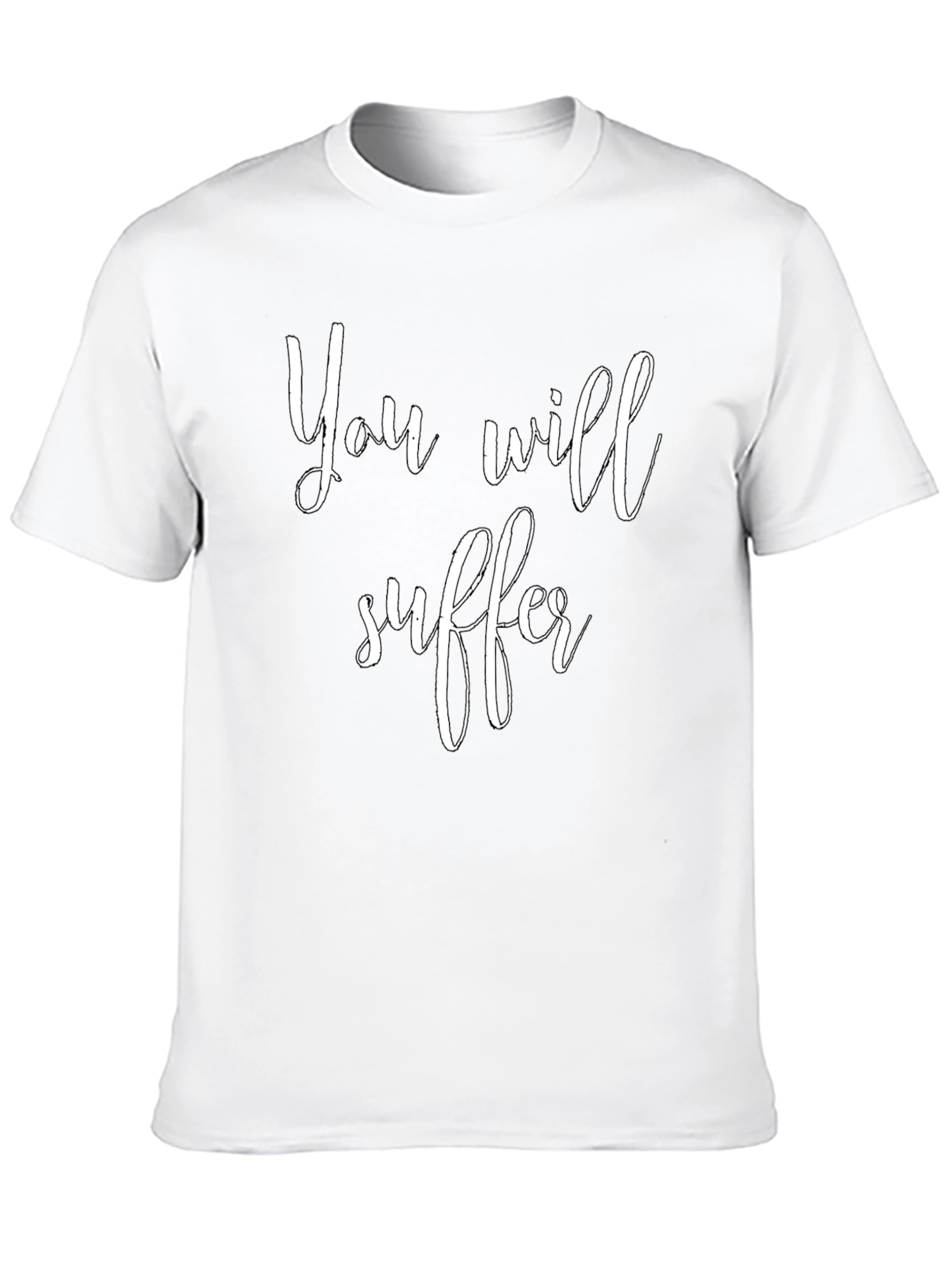 Black You Will Suffer Graphic Tee - Black Crew Neck Shirt view 10