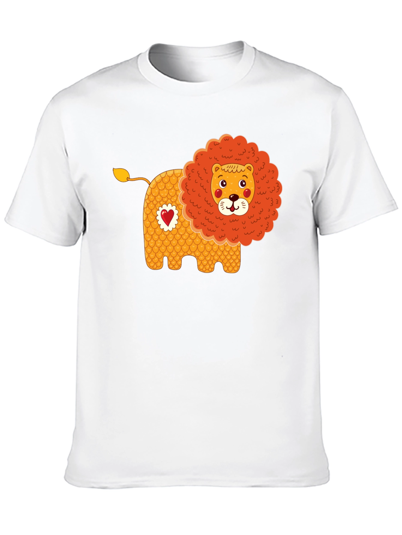 Black Cute Cartoon Lion Graphic Tee - Black view 10