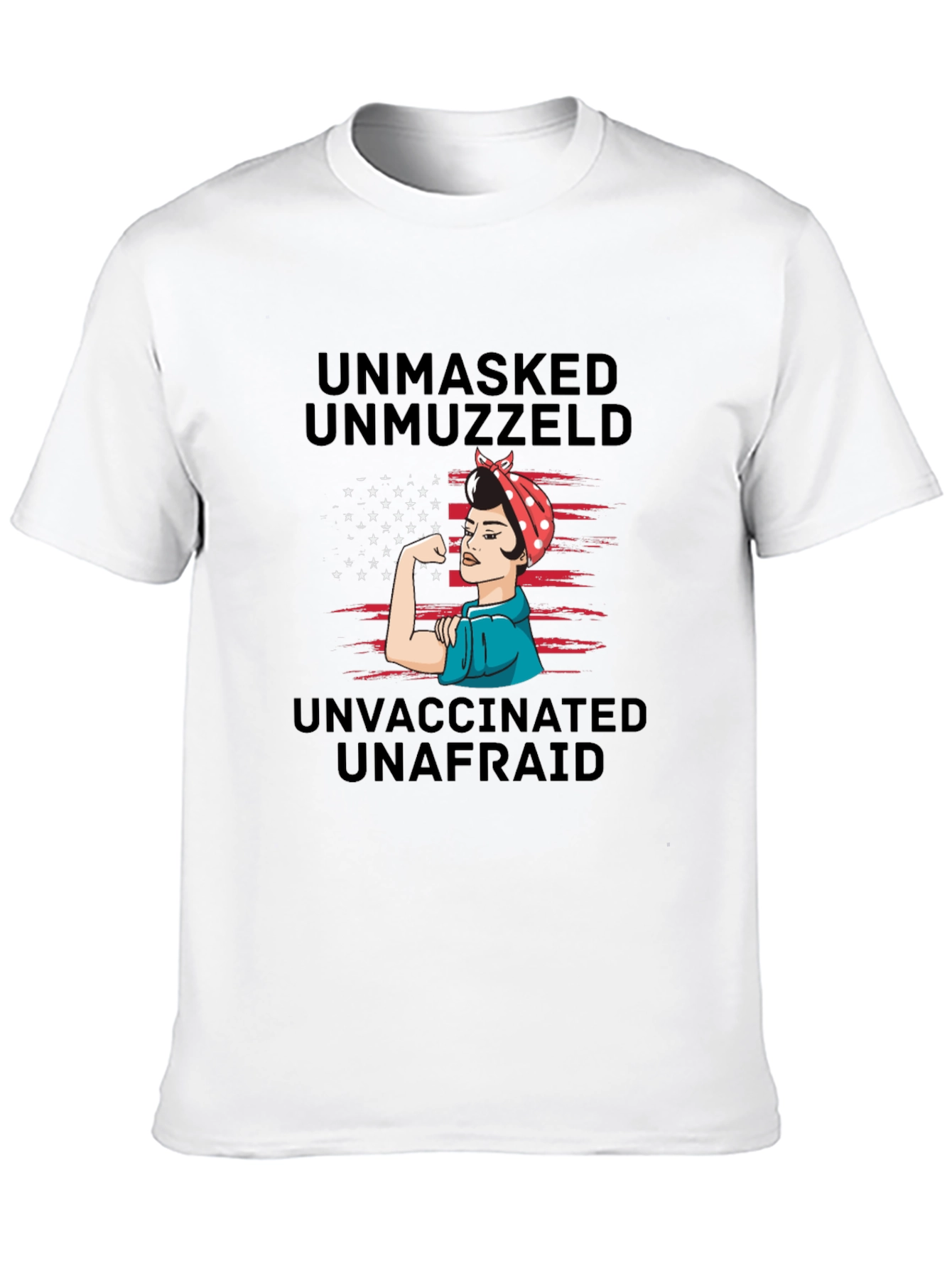 Black Unmasked Unmuzzled Unafraid Graphic Tee view 10