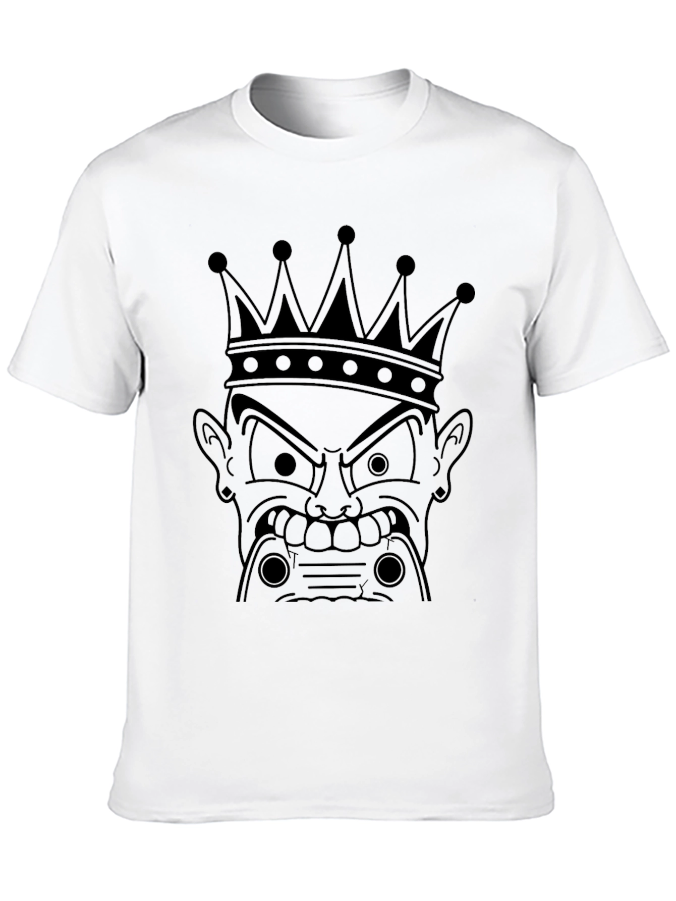 Black King Cartoon Graphic Print Black T-Shirt view 10