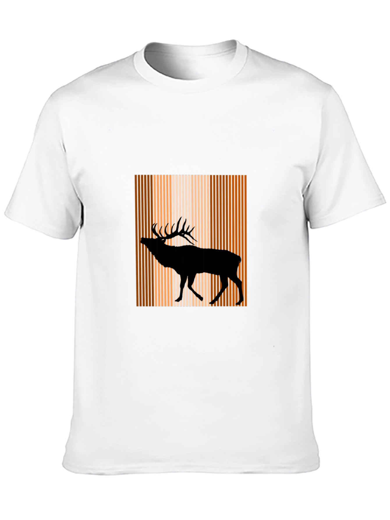 Black Stag Silhouette Striped T-Shirt view 10