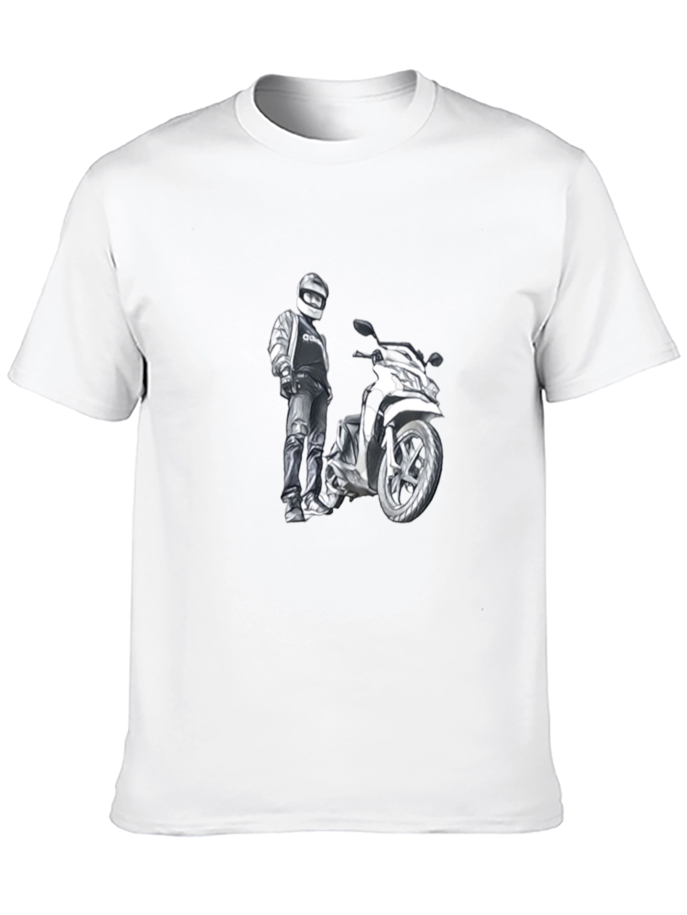 Black Motorcycle Graphic Tee - Black Cotton Comfort view 10
