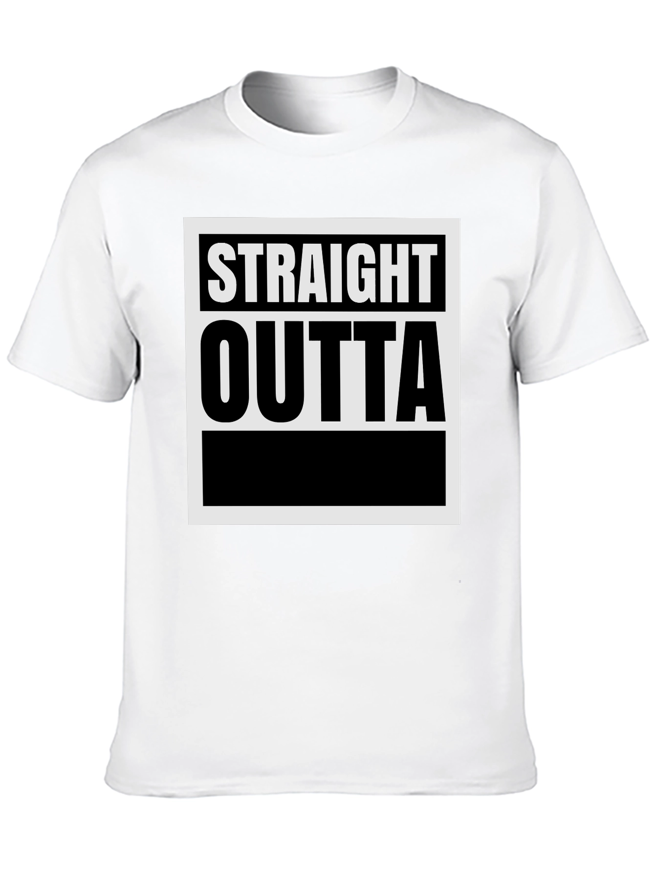 Black Straight Outta T-Shirt - Classic Graphic Tee view 10
