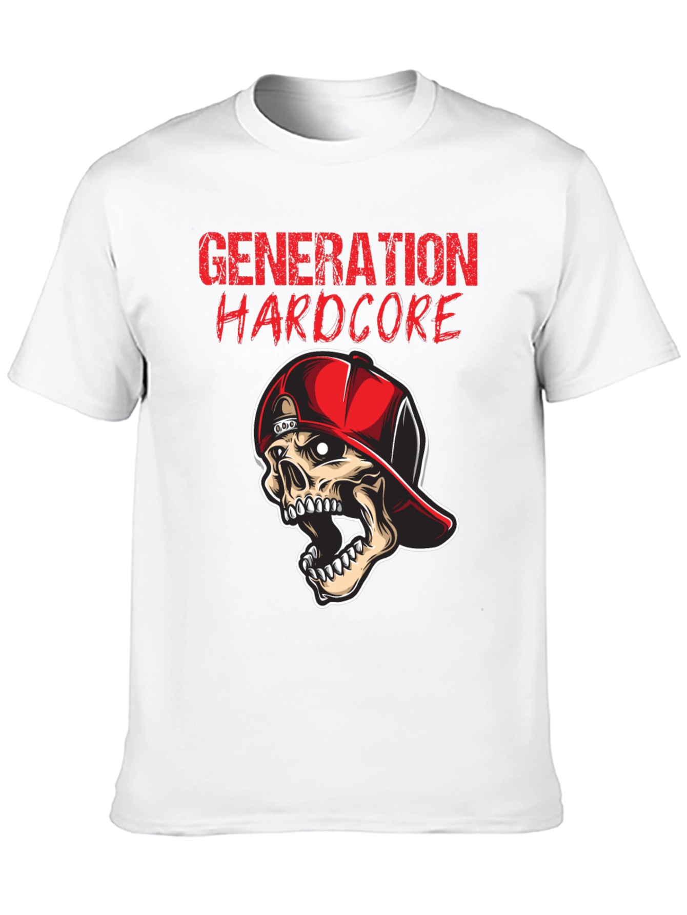 Black Generation Hardcore Skull Graphic Tee - Black Cotton T-Shirt view 10