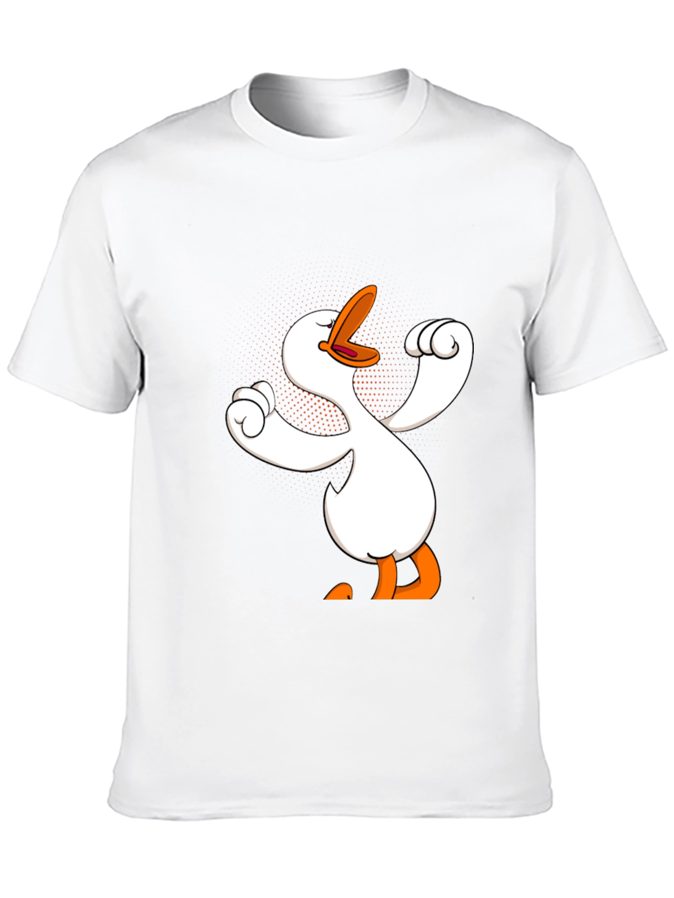 Black Funny Goose Cartoon Graphic Black T-Shirt view 10