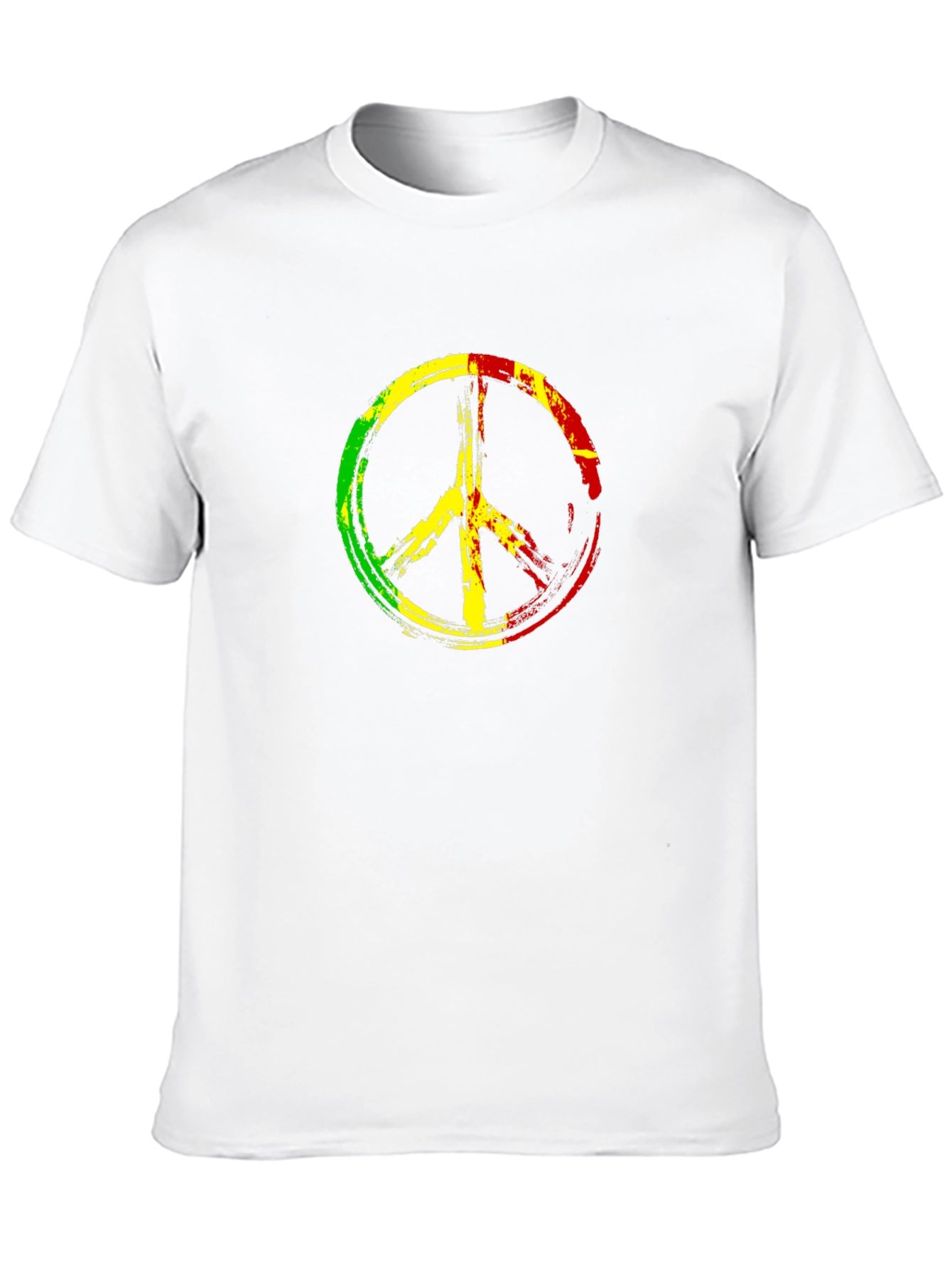 Black Rasta Peace Sign Black T-Shirt view 10