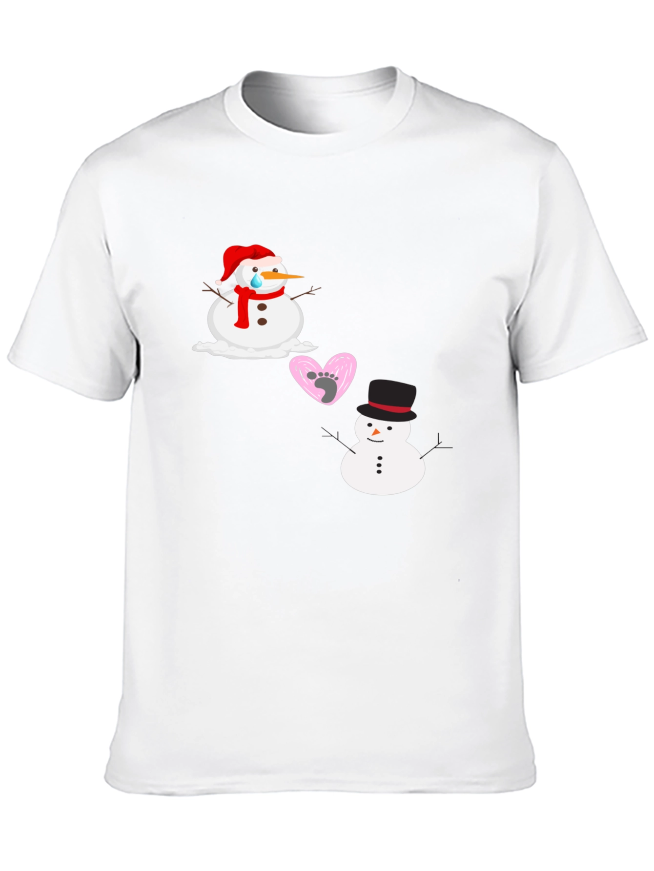 Black Sad Snowman T-Shirt view 10