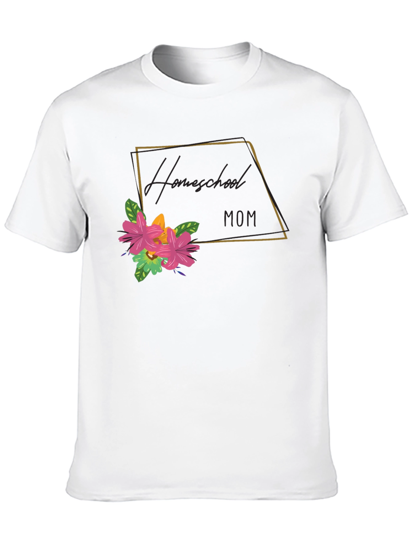 Black Homeschool Mom Floral Graphic Tee - Soft Cotton view 10