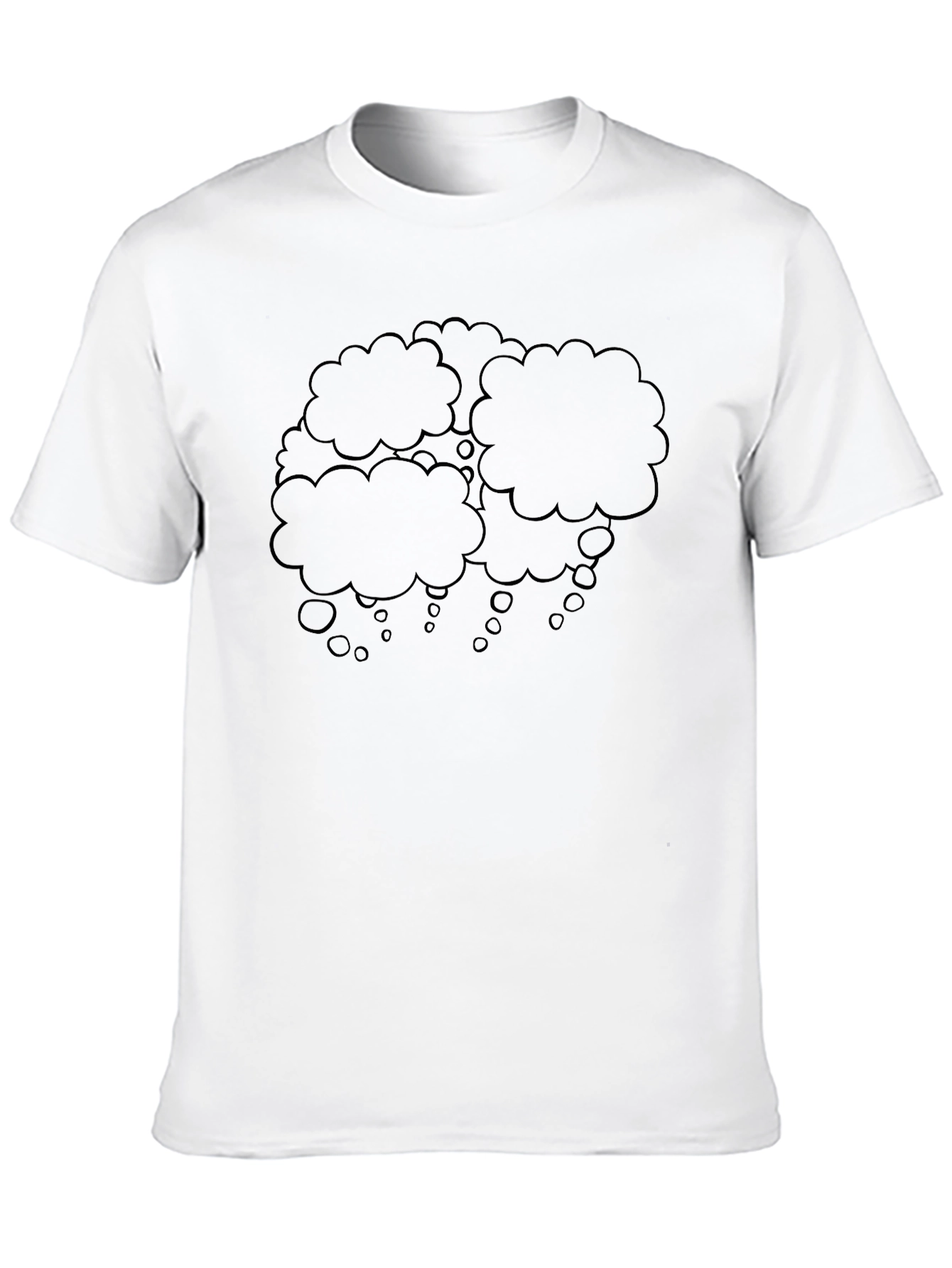 Black Men's Black T-Shirt with Thought Bubble Design view 10
