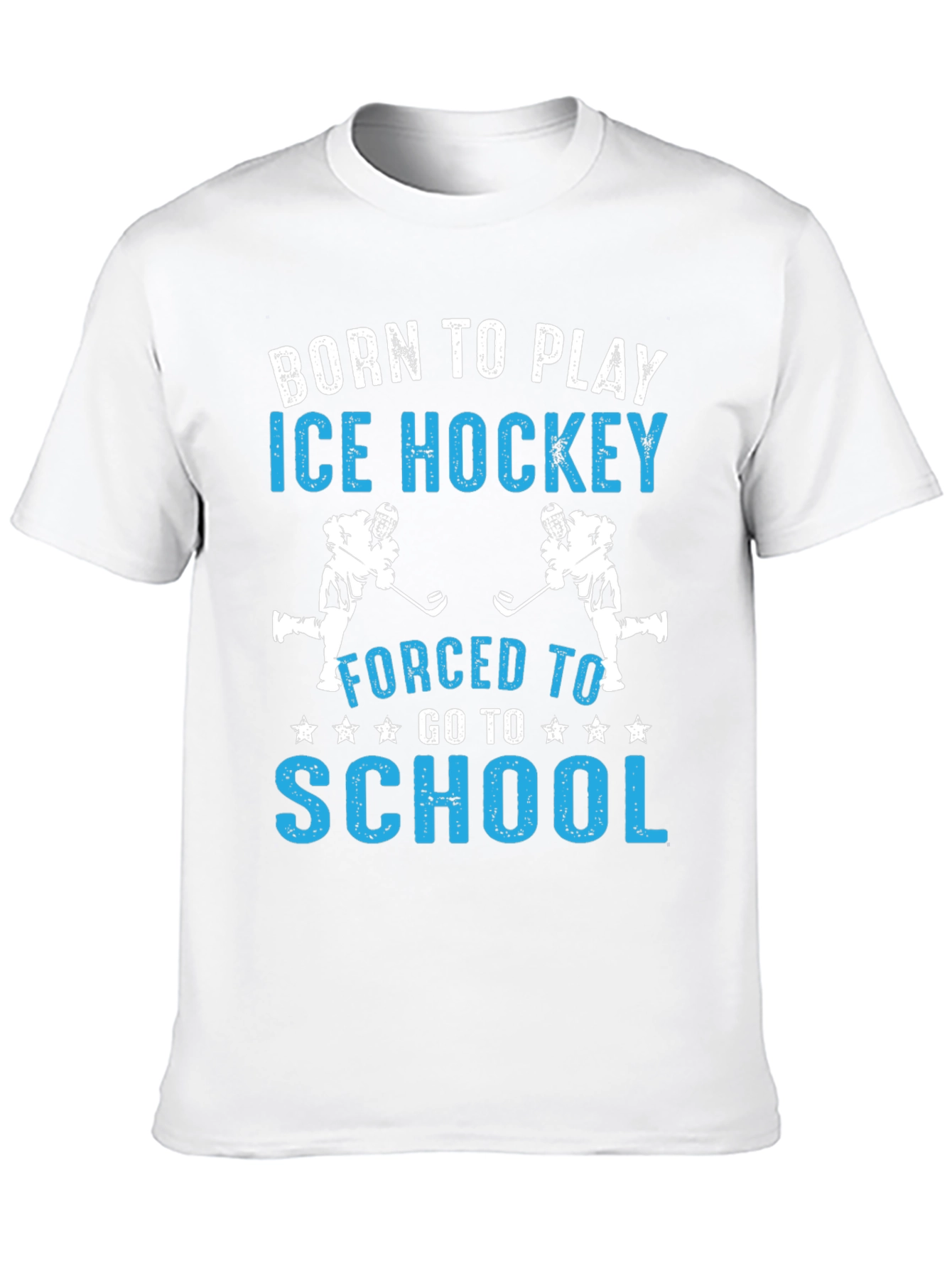 Black Born to Play Ice Hockey T-Shirt view 10