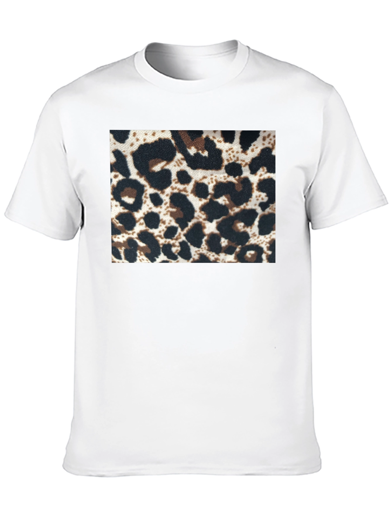 Black Leopard Print Tee - Black Short Sleeve Crew Neck view 10