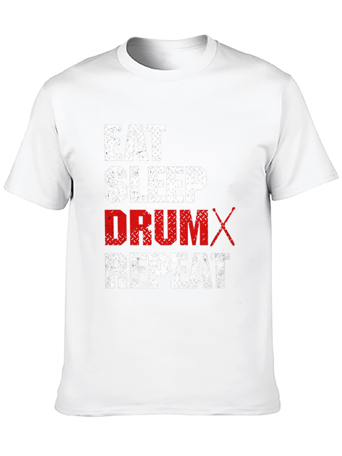 Black Eat Sleep Drum Repeat T-Shirt - Black Cotton Tee view 10