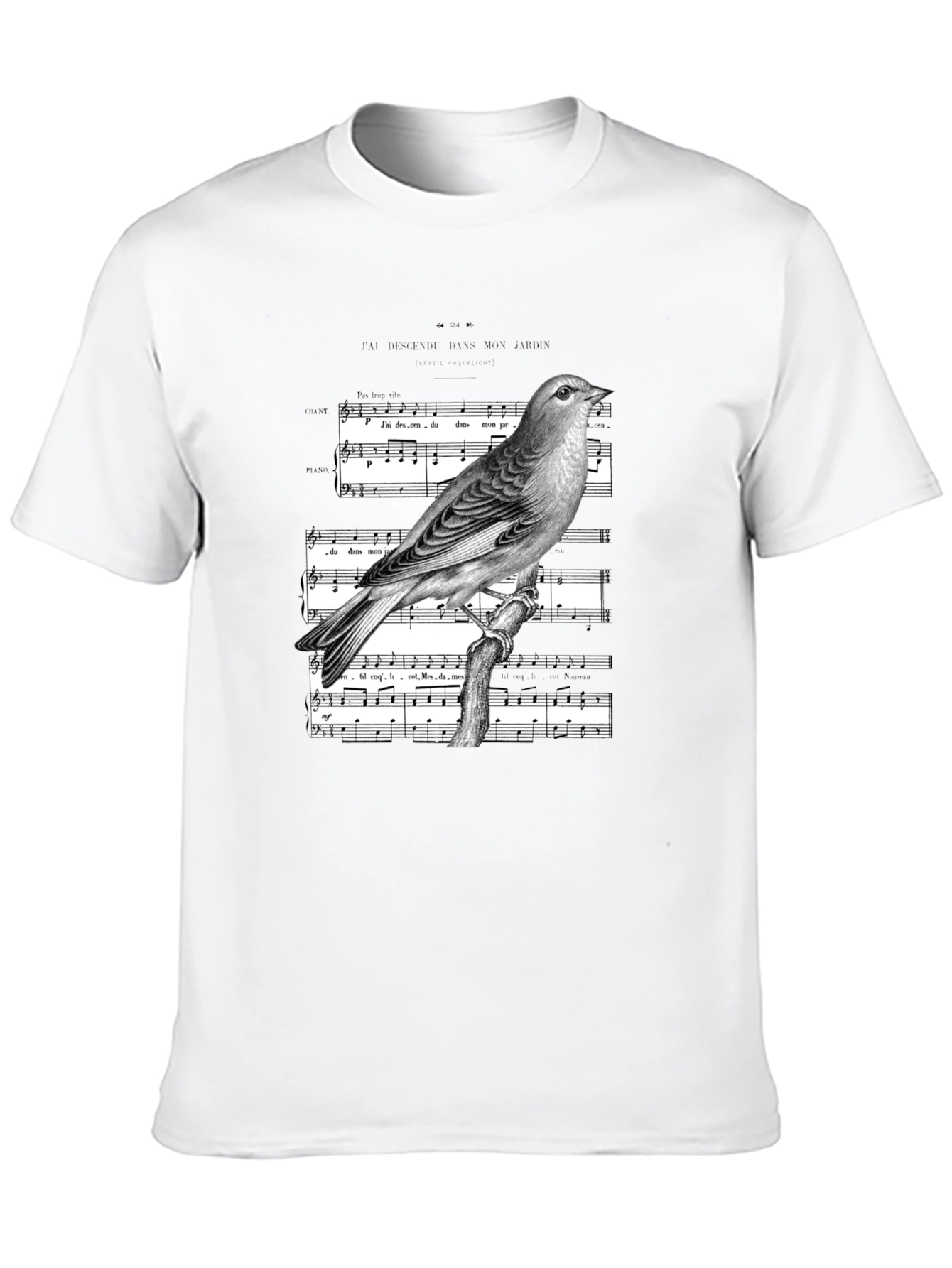 Black Bird on Sheet Music Graphic Tee - Classic Black view 10