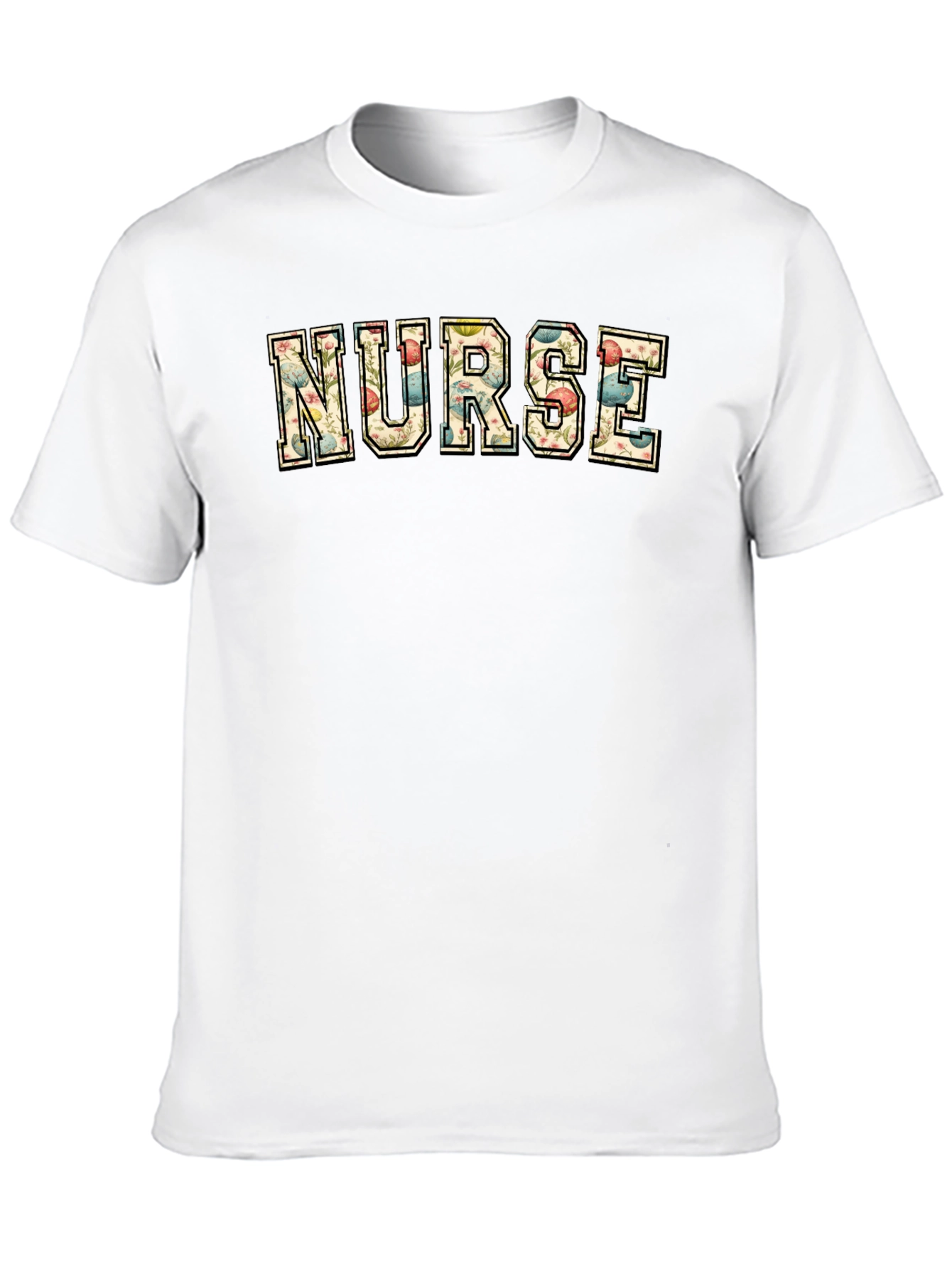 Black Floral Nurse T-Shirt - Stylish Comfort view 10