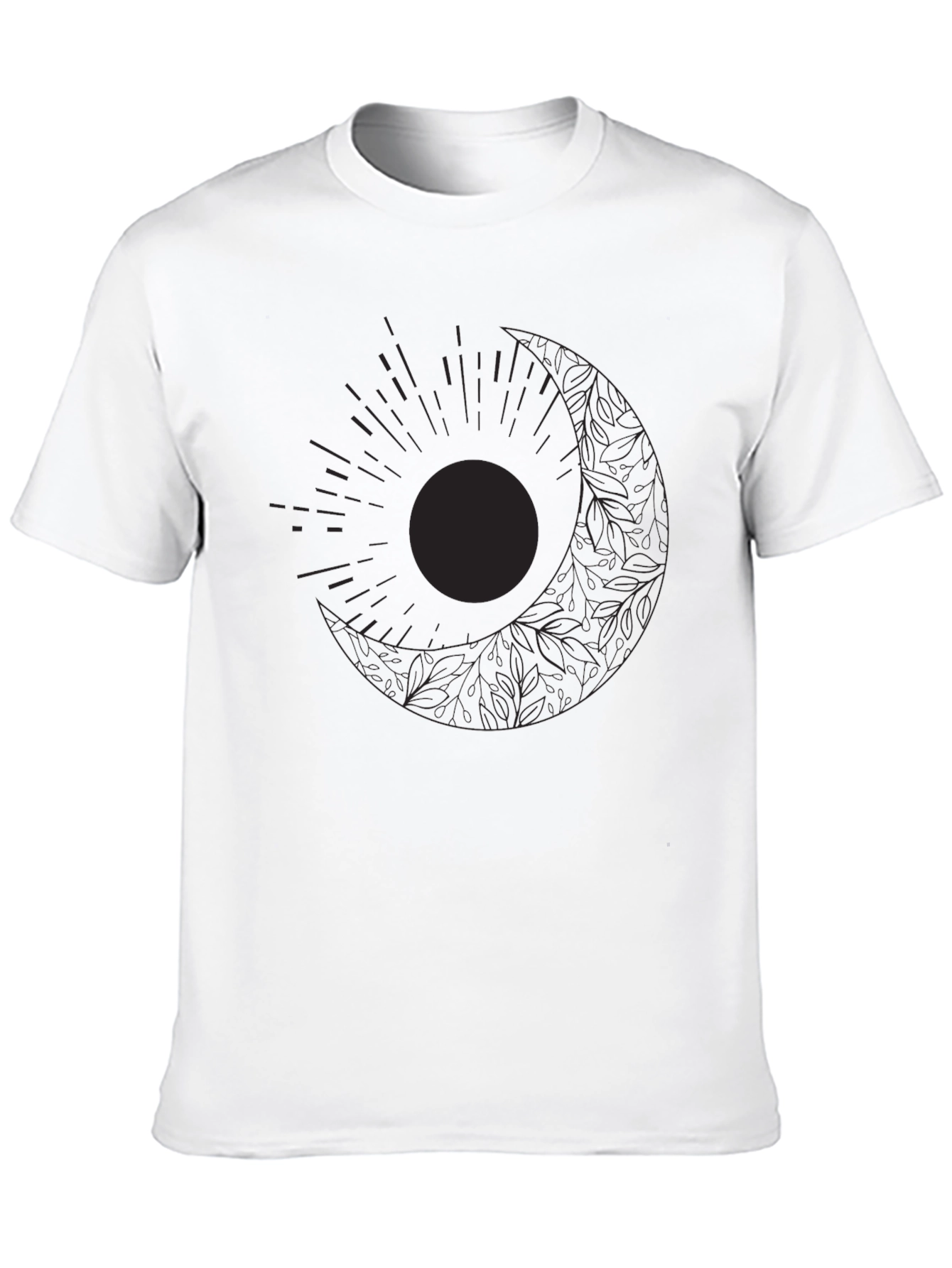 Black Celestial Sun & Moon Graphic Black T-Shirt view 10