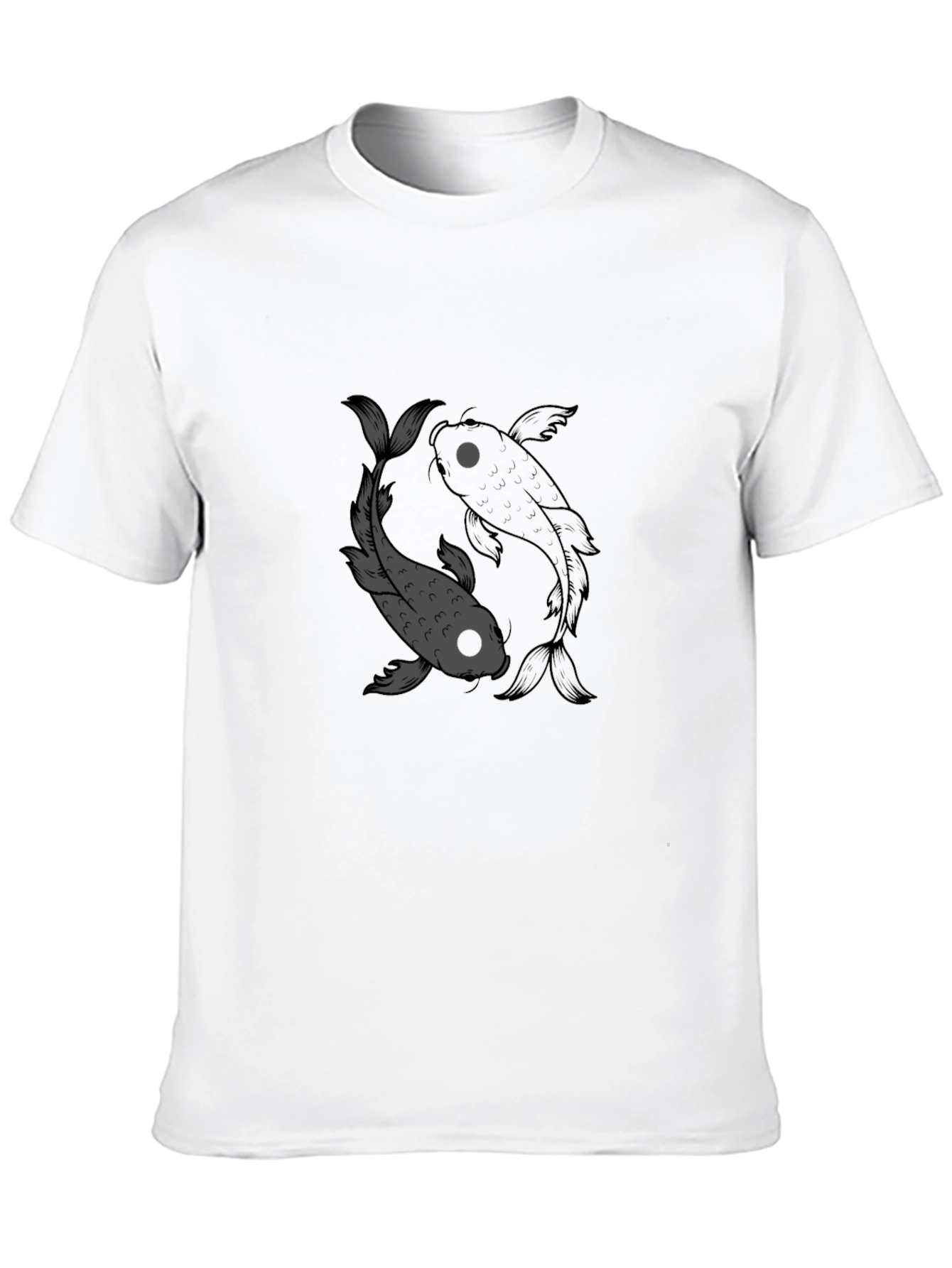 Black Yin Yang Koi Fish Graphic Tee - Black view 10