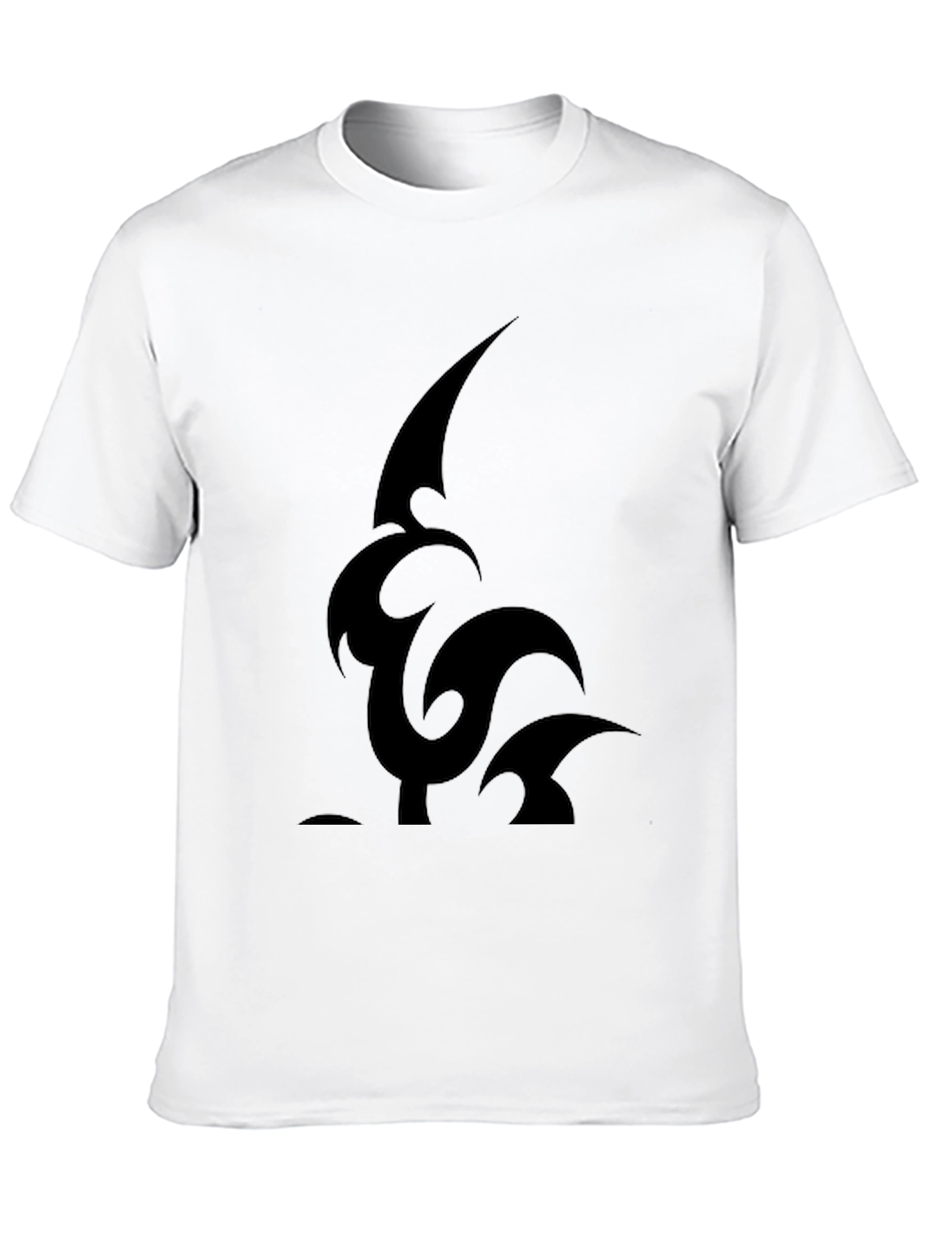 Black Men's Black T-Shirt - Tribal Style Design view 10