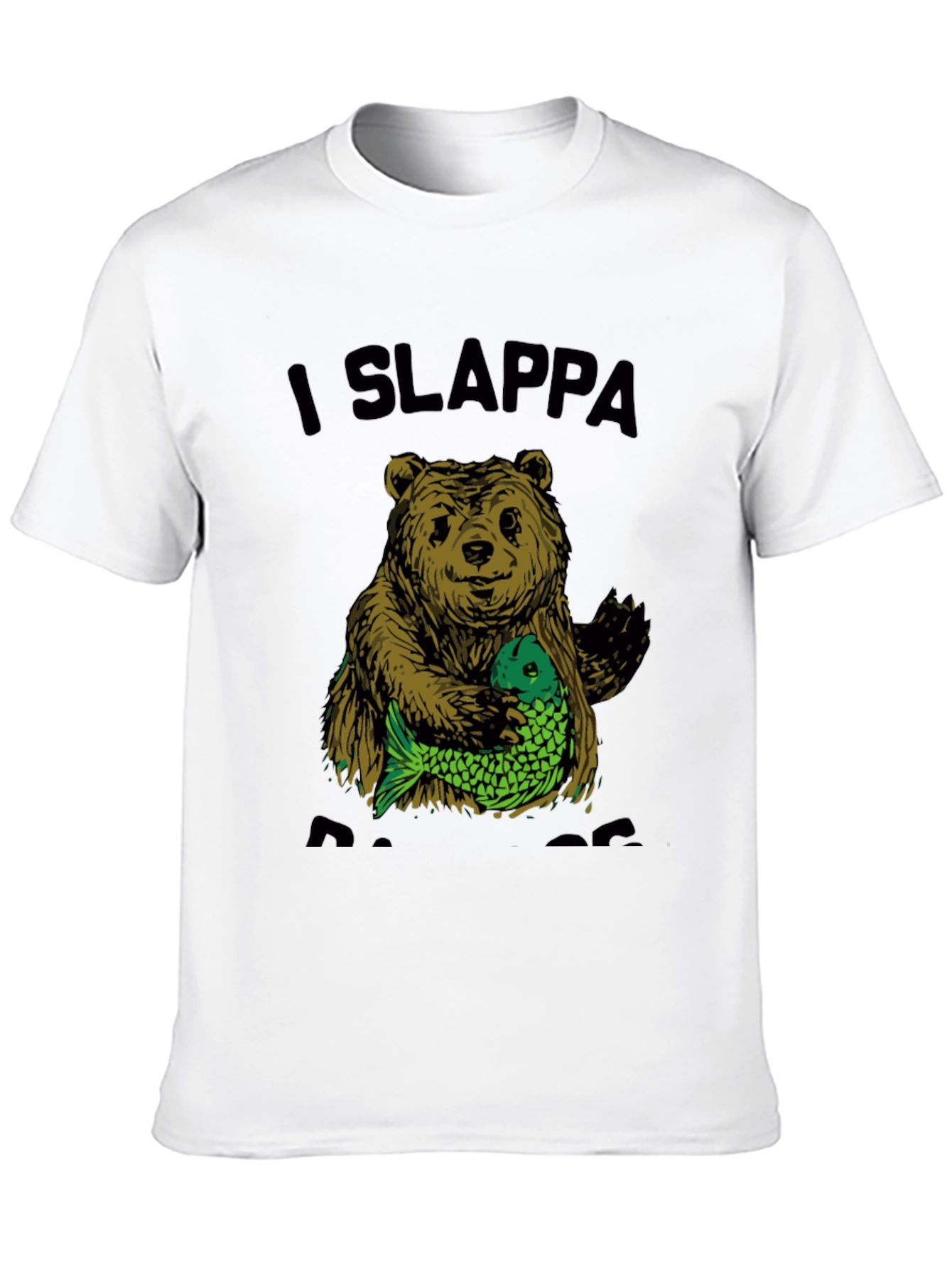 Black I Slappa Da Bass Funny Bear Graphic T-Shirt view 10