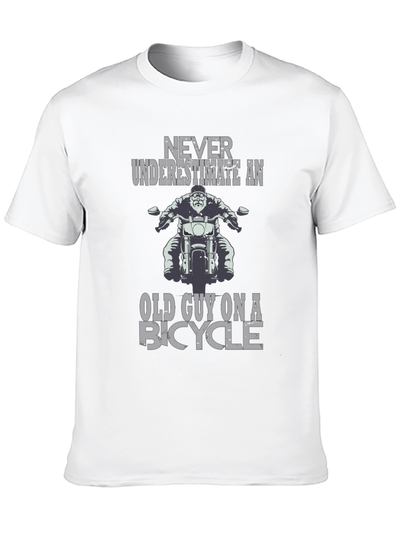Black Never Underestimate Old Guy on a Bicycle Graphic T-Shirt view 10