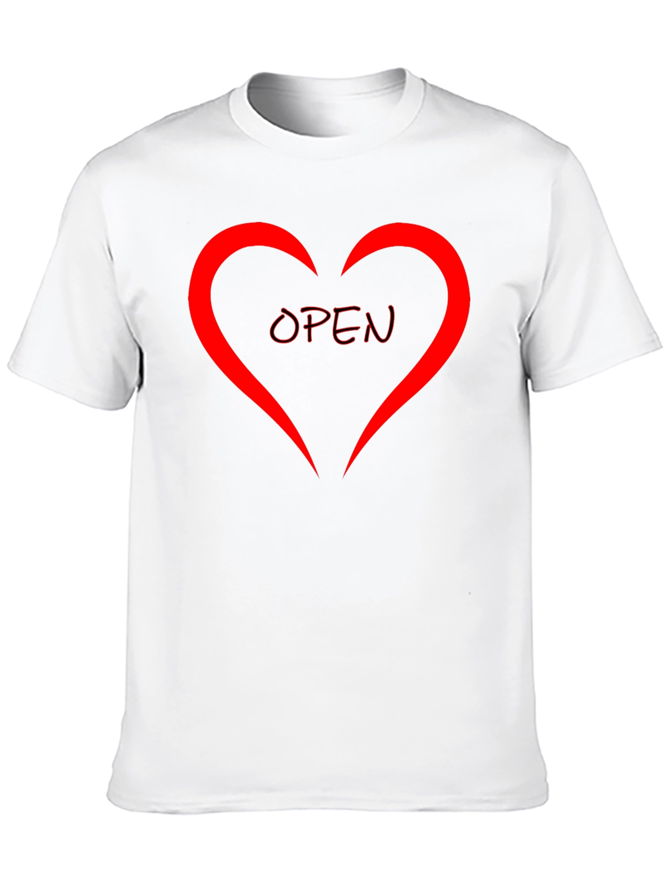 Black Open Heart Graphic Tee - Stylish Black Cotton Shirt view 10