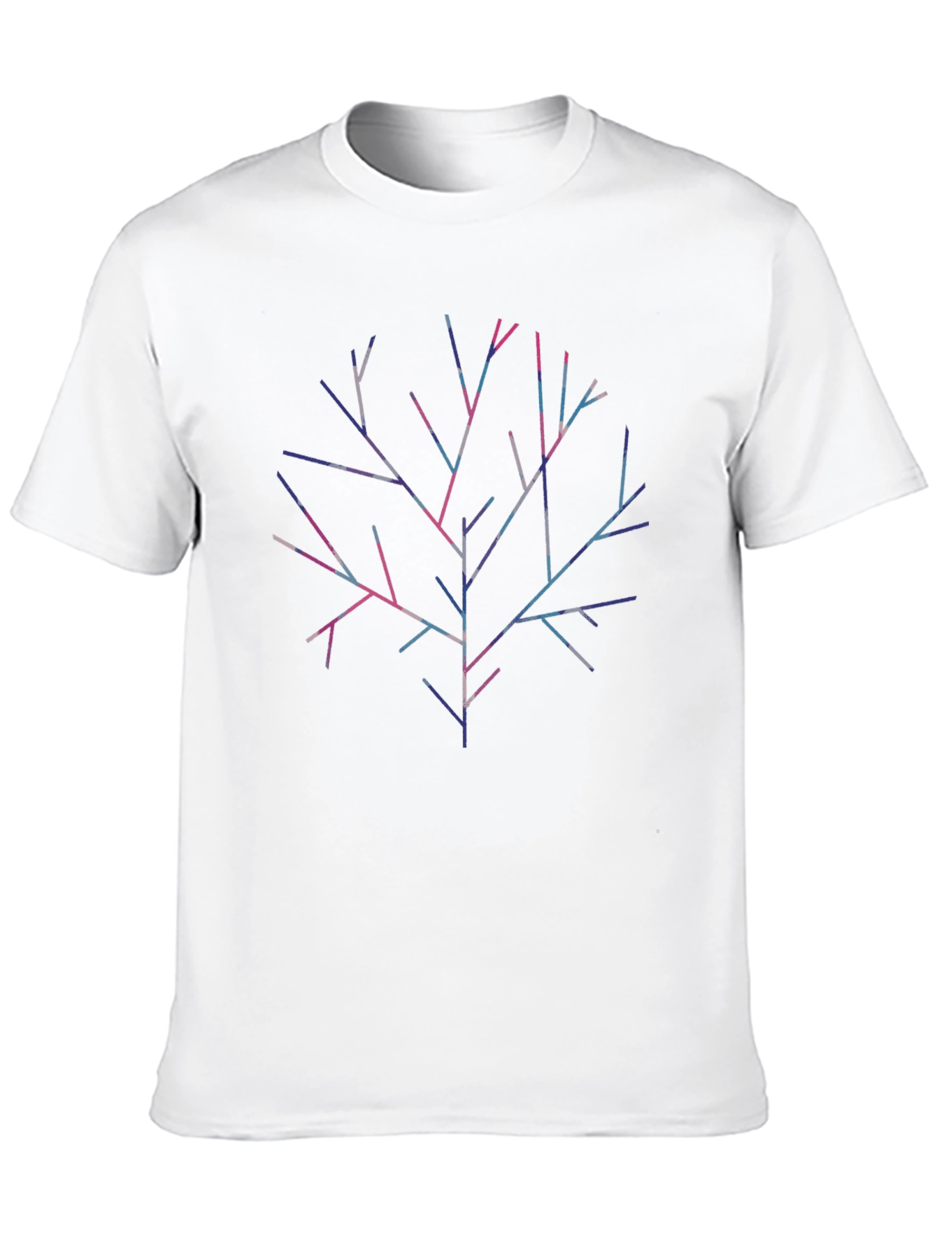 Black Geometric Branch Graphic Tee - Modern Abstract Design view 10