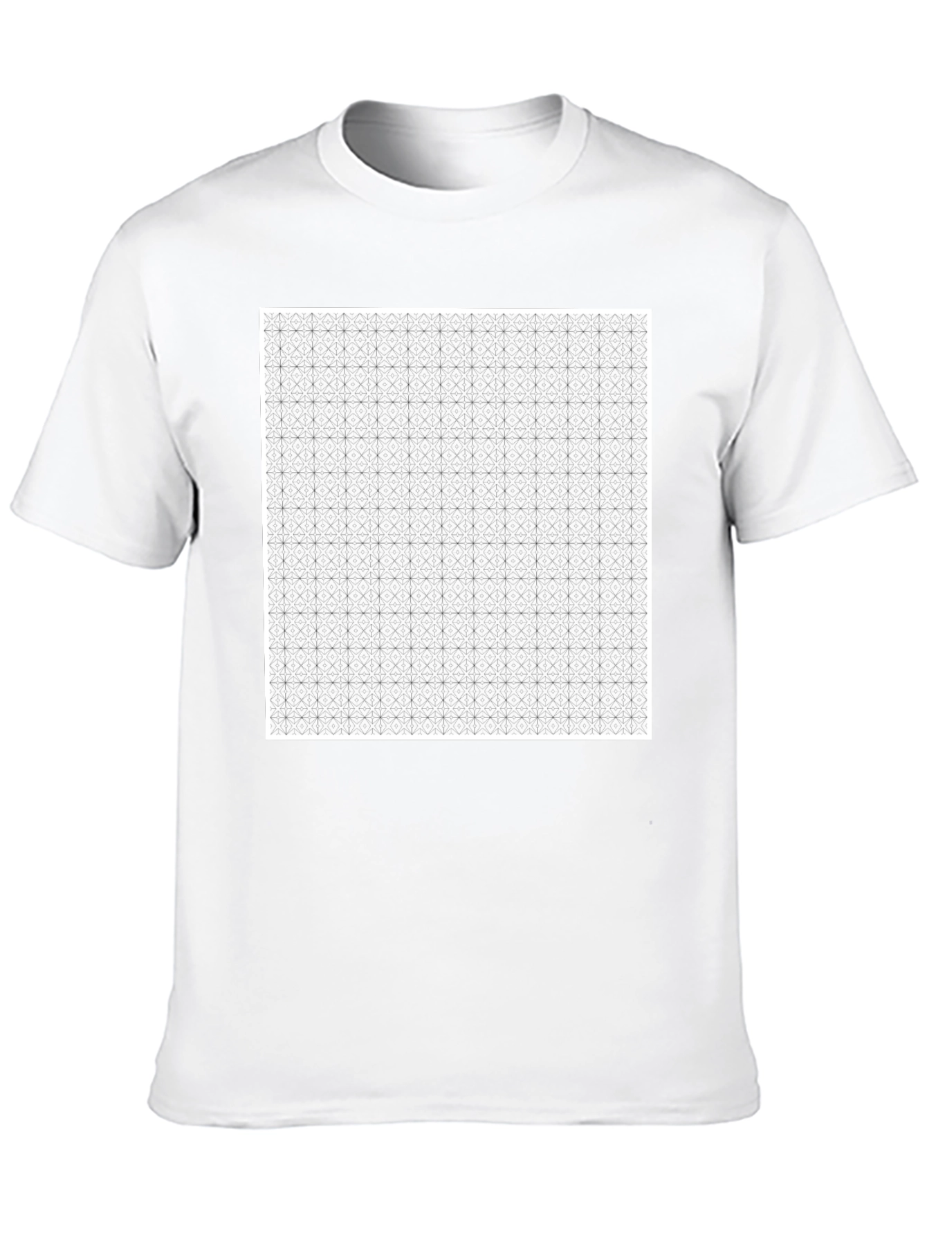 Black Geometric Pattern Black T-Shirt view 10