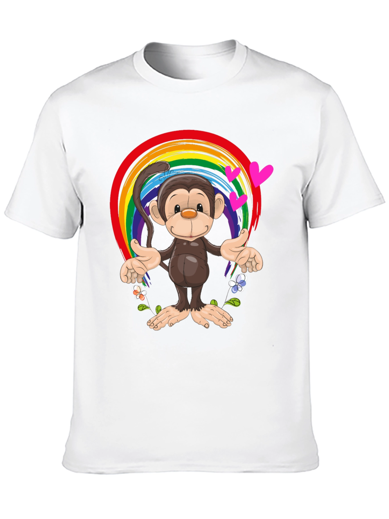 Black Rainbow Monkey Graphic Tee - Soft Cotton Blend view 10