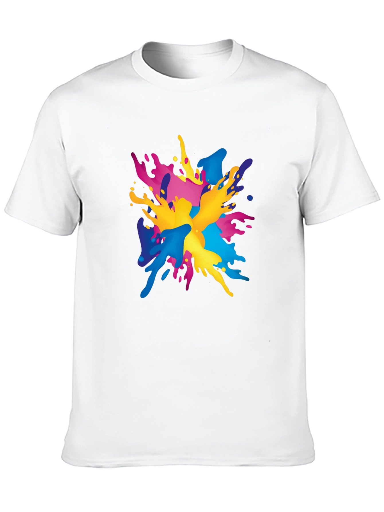 Black Colorful Splash Graphic Print Black T-Shirt view 10
