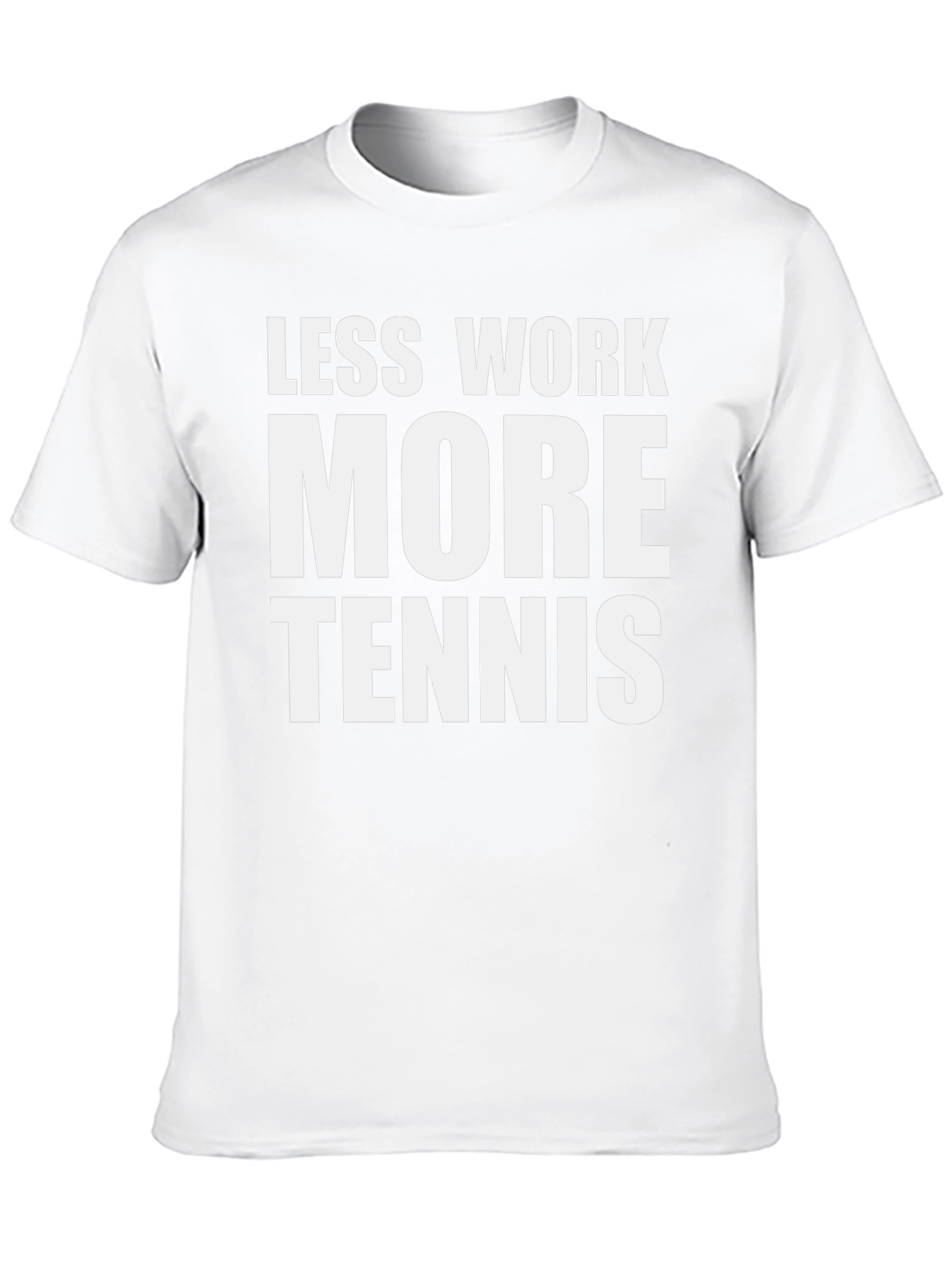 Black Less Work More Tennis Graphic Tee view 10