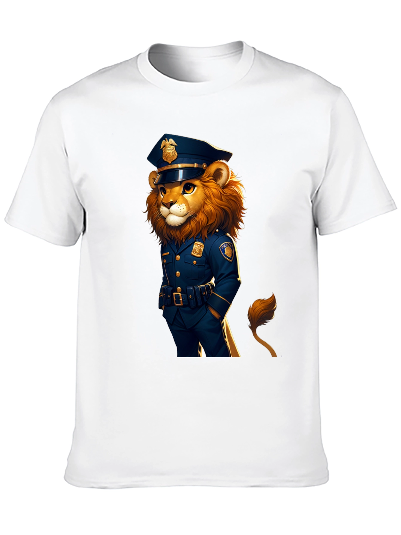 Black Lion Police Officer Graphic Tee view 10